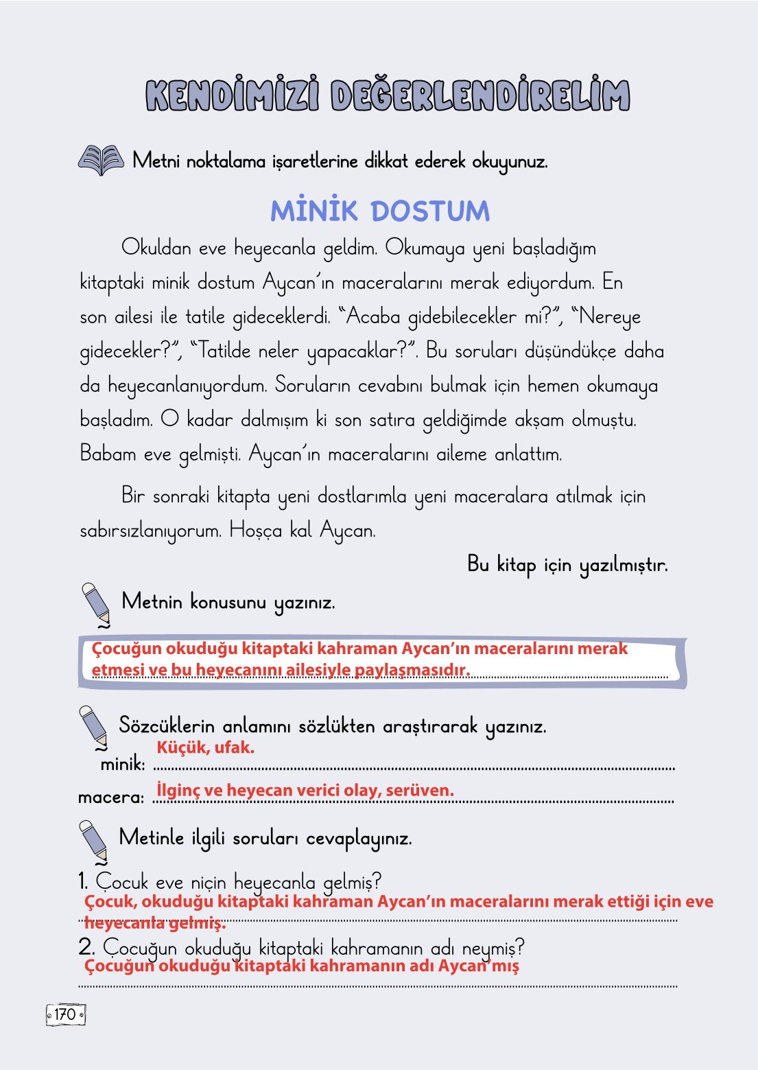 2. Sınıf Türkçe 1. Kitap Meb Yayınları Ders Kitabı Sayfa 170 Cevapları 2. Sınıf Türkçe 1. Kitap Meb Yayınları Ders Kitabı Sayfa 170 Cevapları