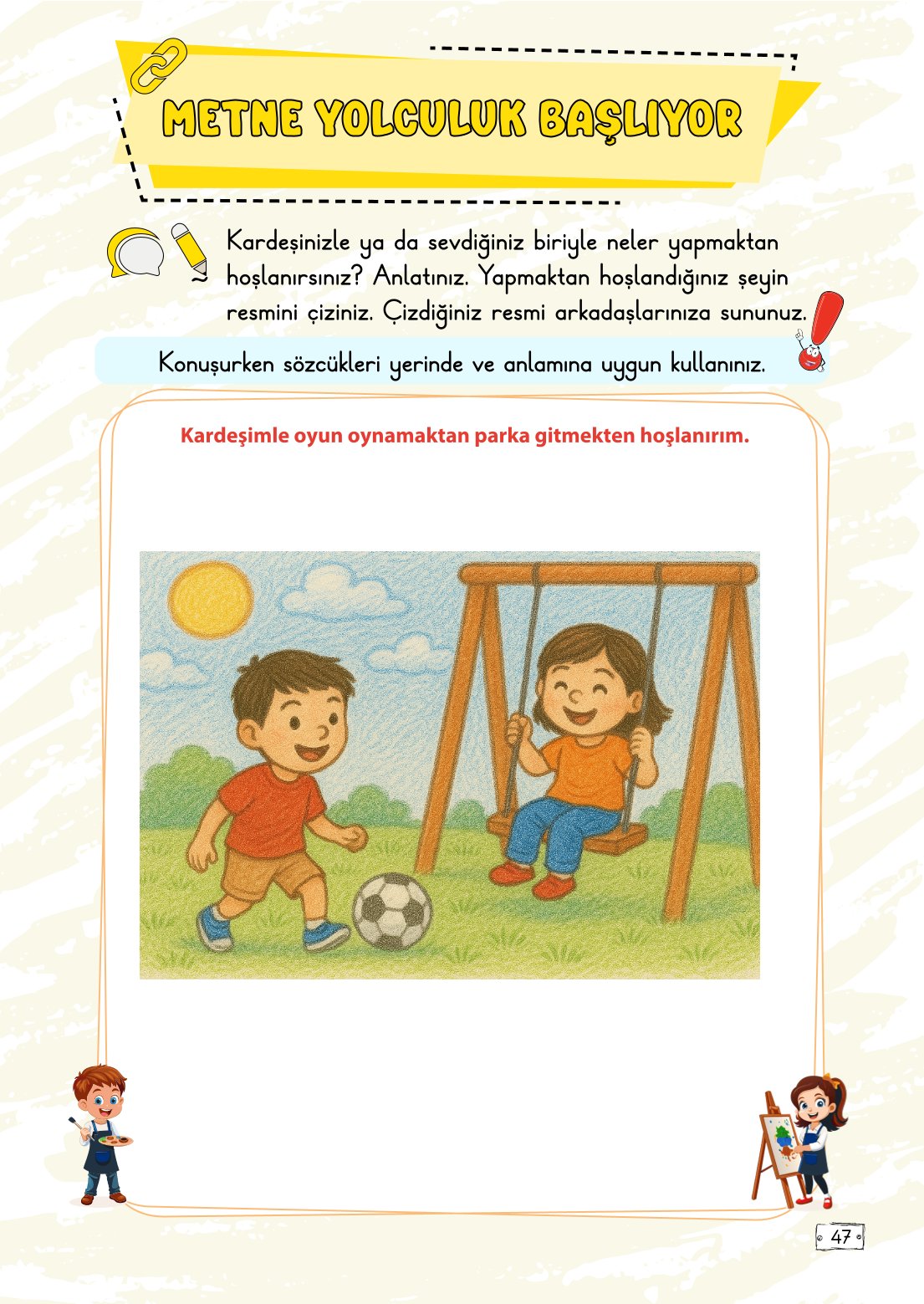 2. Sınıf Türkçe 1. Kitap Meb Yayınları Ders Kitabı Sayfa 47 Cevapları