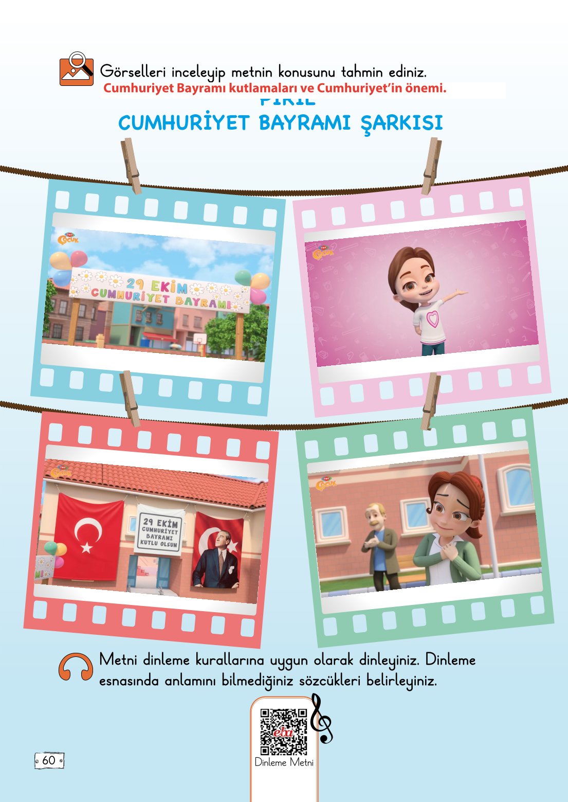 2. Sınıf Türkçe 1. Kitap Meb Yayınları Ders Kitabı Sayfa 60 Cevapları