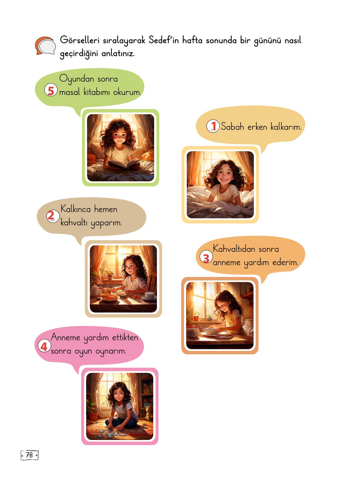 2. Sınıf Türkçe 1. Kitap Meb Yayınları Ders Kitabı Sayfa 78 Cevapları