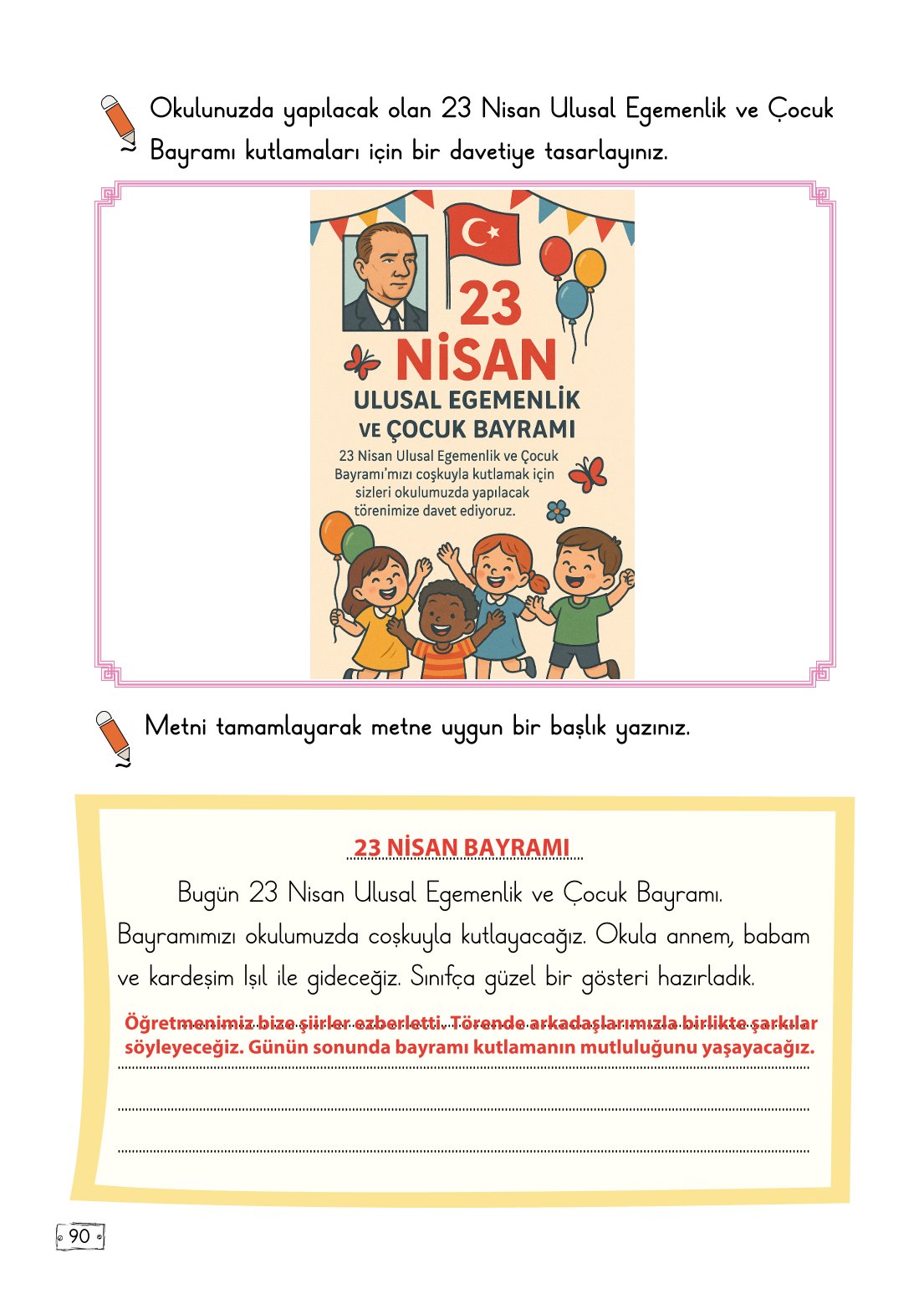 2. Sınıf Türkçe 1. Kitap Meb Yayınları Ders Kitabı Sayfa 90 Cevapları 2. Sınıf Türkçe 1. Kitap Meb Yayınları Ders Kitabı Sayfa 90 Cevapları