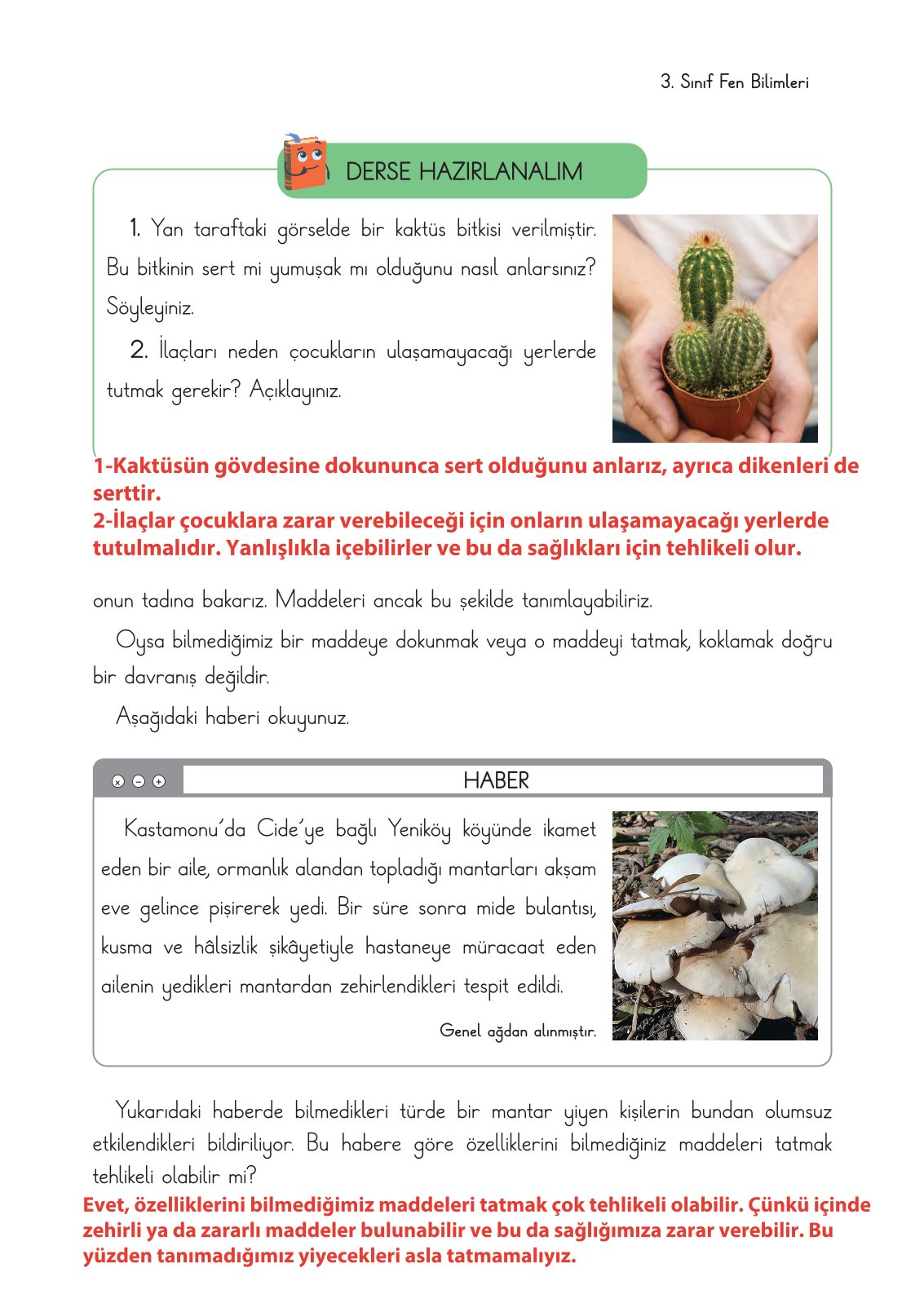 3. Sınıf Fen Bilimleri Cem Yayınları Ders Kitabı Sayfa 111 Cevapları