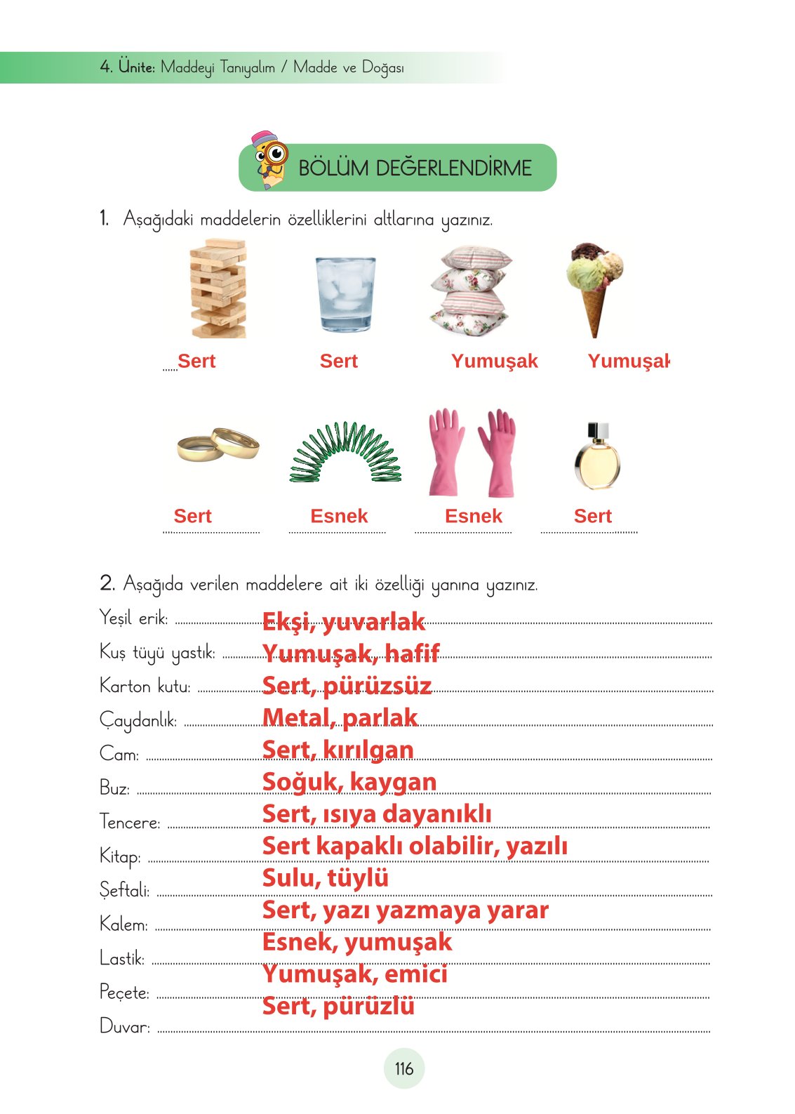 3. Sınıf Fen Bilimleri Cem Yayınları Ders Kitabı Sayfa 116 Cevapları