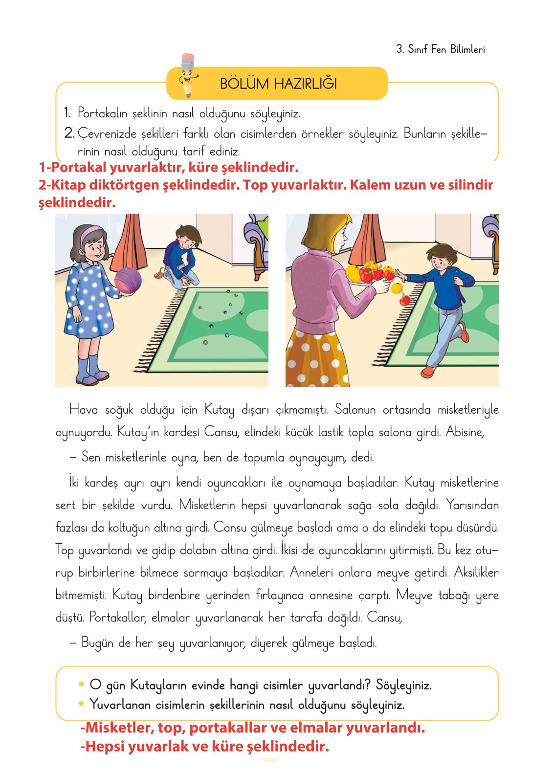 3. Sınıf Fen Bilimleri Cem Yayınları Ders Kitabı Sayfa 15 Cevapları