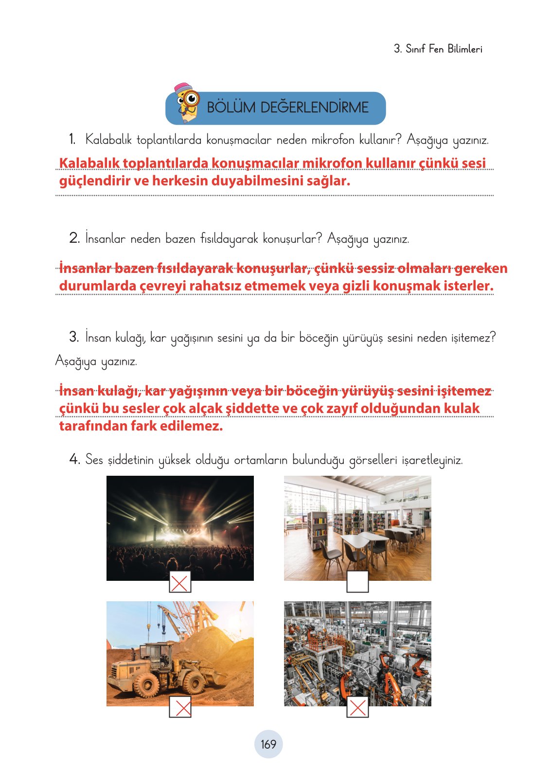 3. Sınıf Fen Bilimleri Cem Yayınları Ders Kitabı Sayfa 169 Cevapları