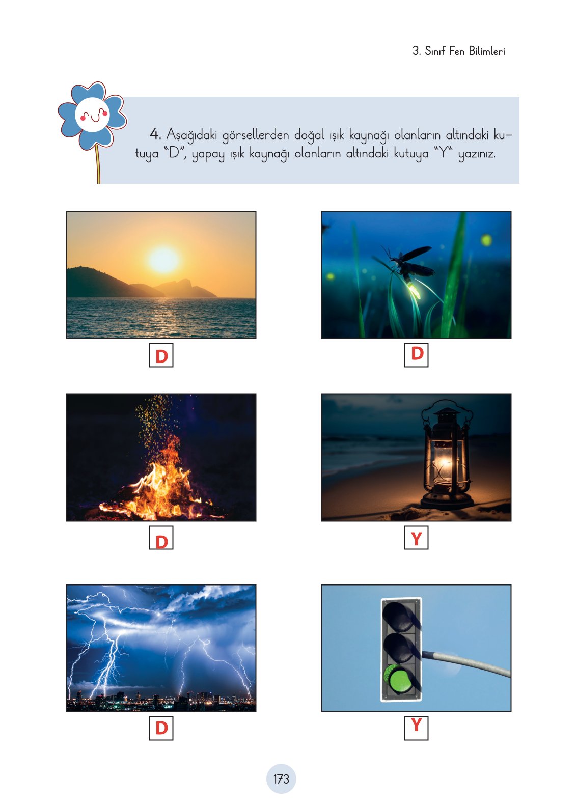 3. Sınıf Fen Bilimleri Cem Yayınları Ders Kitabı Sayfa 173 Cevapları