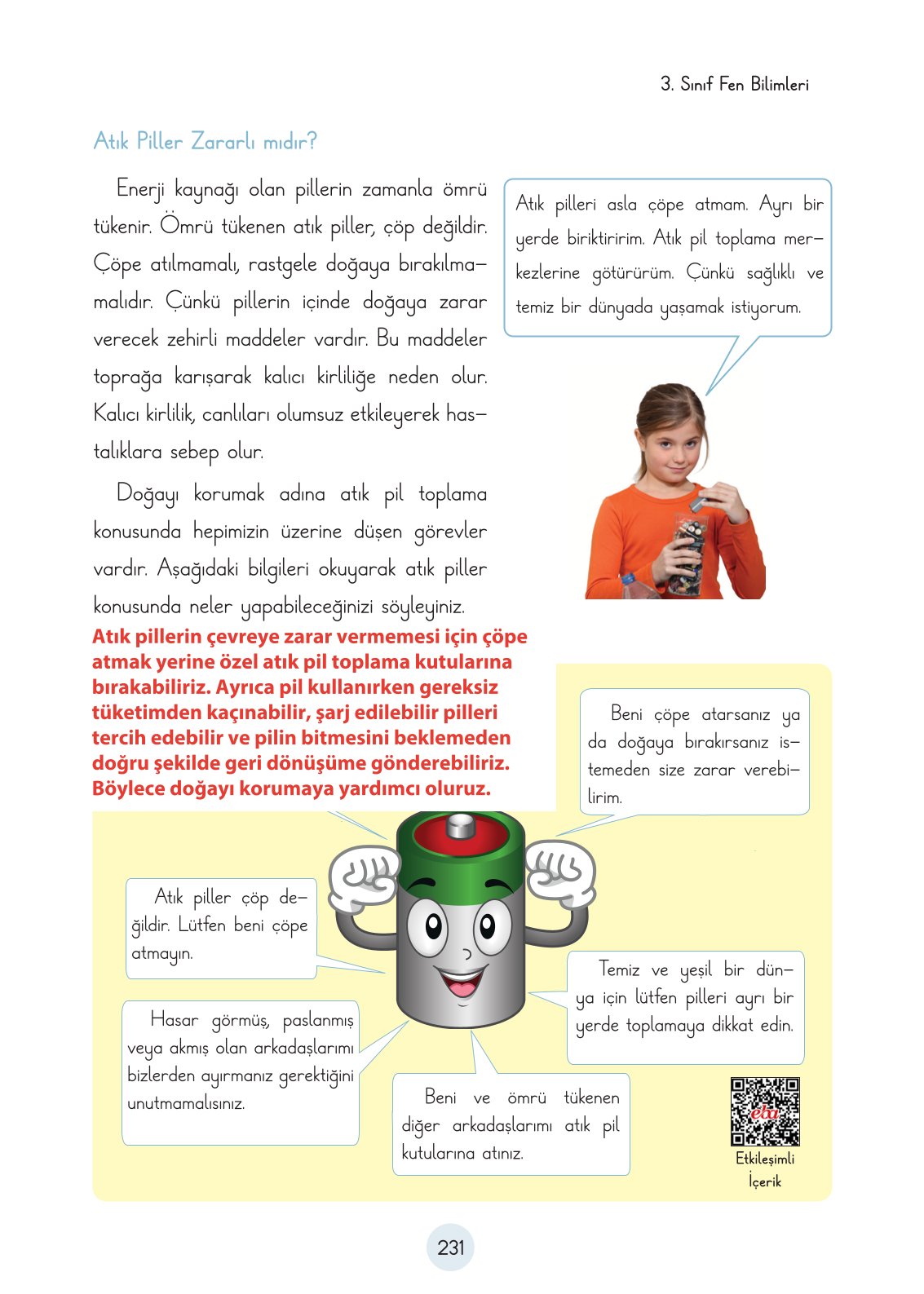 3. Sınıf Fen Bilimleri Cem Yayınları Ders Kitabı Sayfa 231 Cevapları