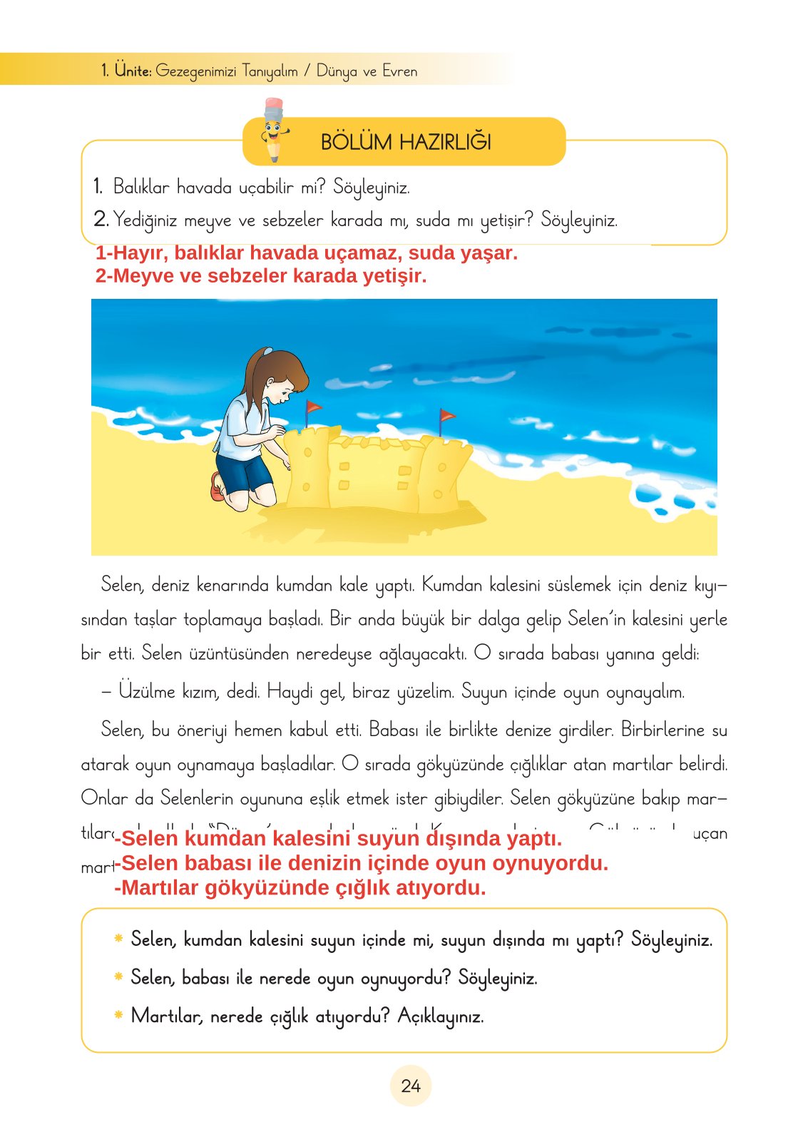 3. Sınıf Fen Bilimleri Cem Yayınları Ders Kitabı Sayfa 24 Cevapları