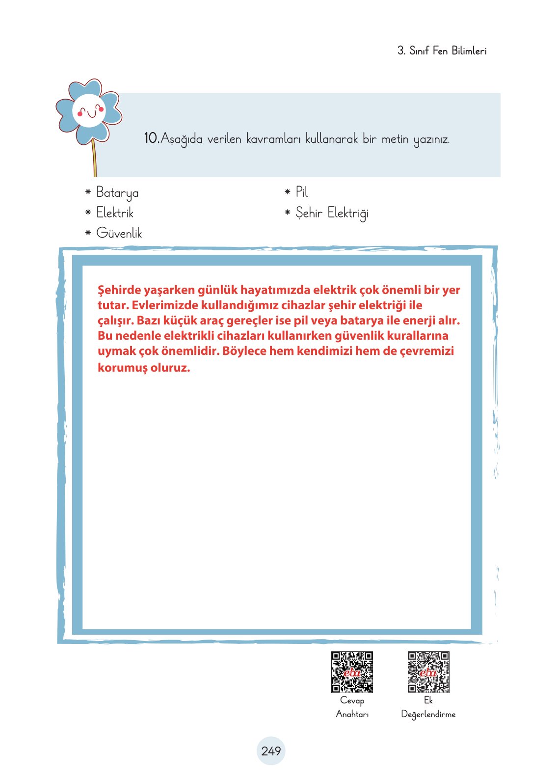 3. Sınıf Fen Bilimleri Cem Yayınları Ders Kitabı Sayfa 249 Cevapları
