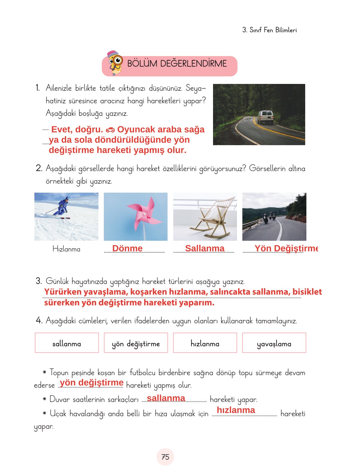 3. Sınıf Fen Bilimleri Cem Yayınları Ders Kitabı Sayfa 75 Cevapları