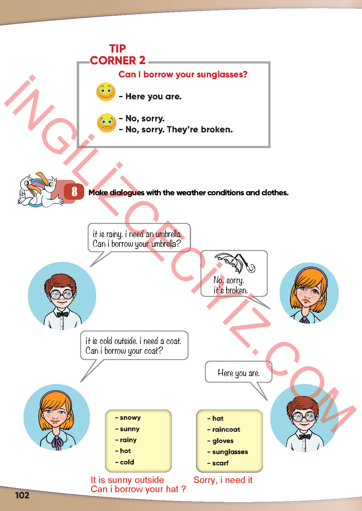 4. Sınıf İngilizce Meb Yayınları Kitabı Sayfa 102 Cevapları