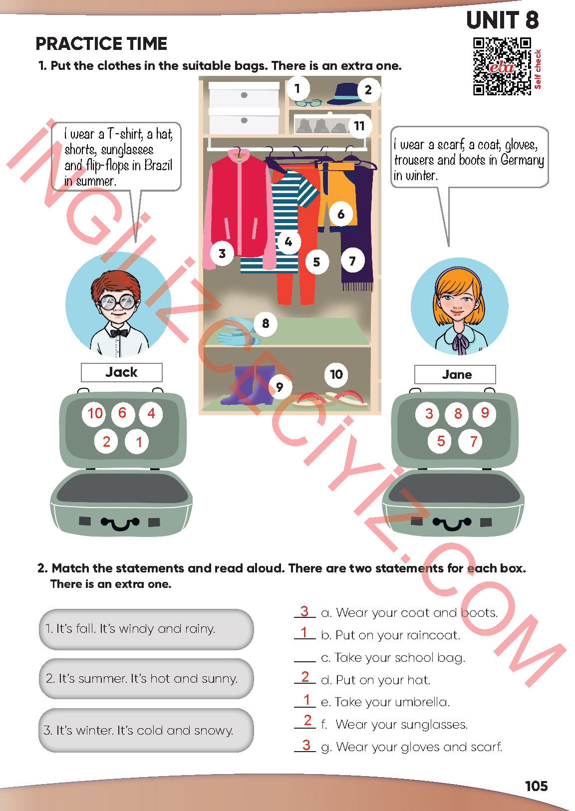 4. Sınıf İngilizce Meb Yayınları Kitabı Sayfa 105 Cevapları