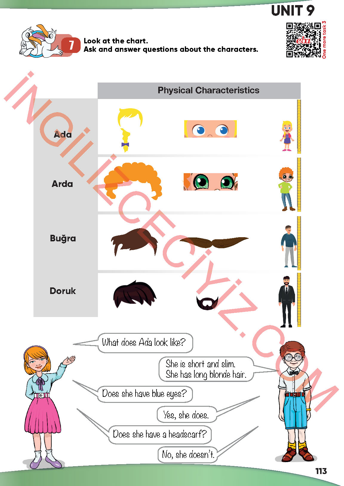 4. Sınıf İngilizce Meb Yayınları Kitabı Sayfa 113 Cevapları
