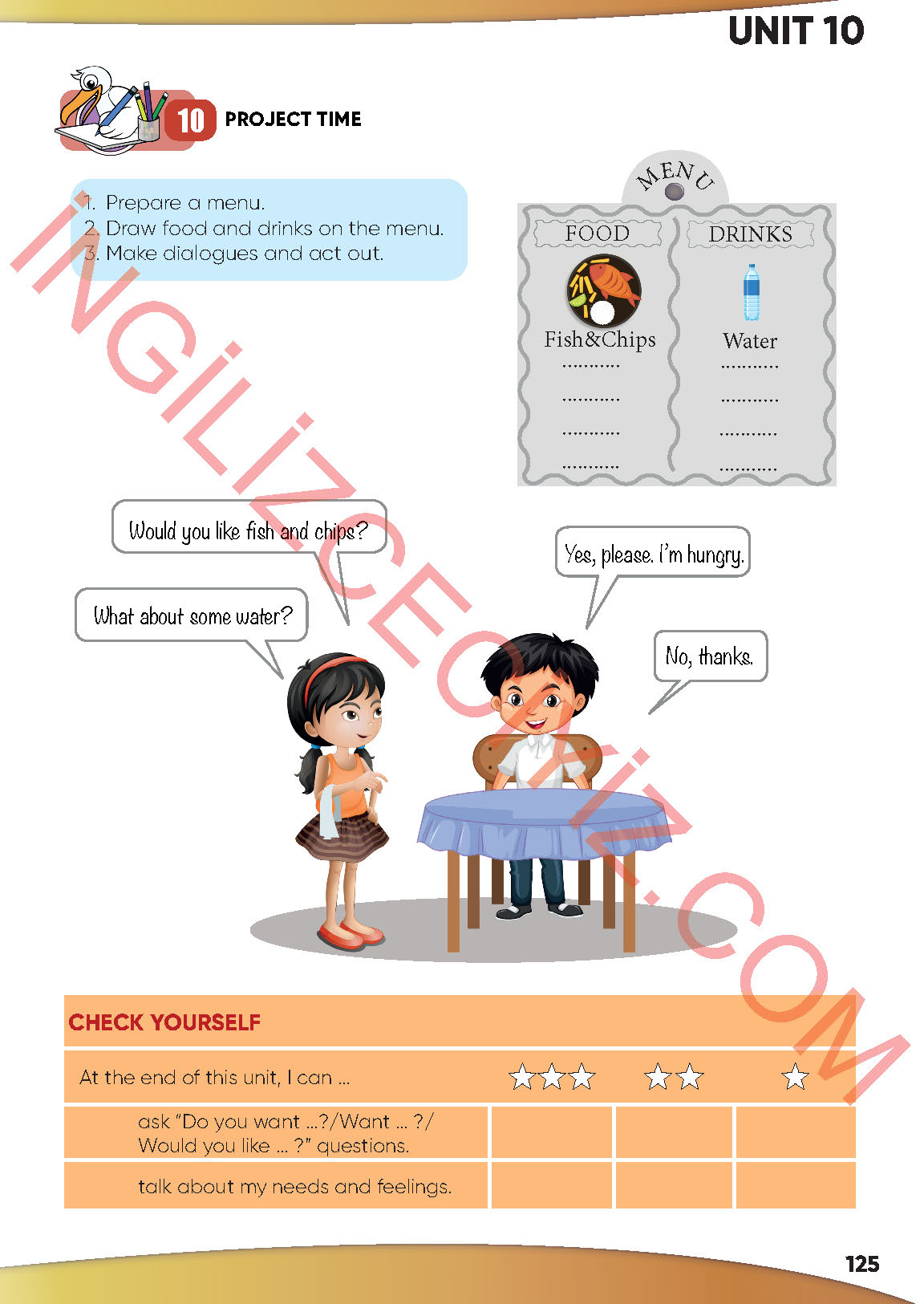 4. Sınıf İngilizce Meb Yayınları Kitabı Sayfa 125 Cevapları