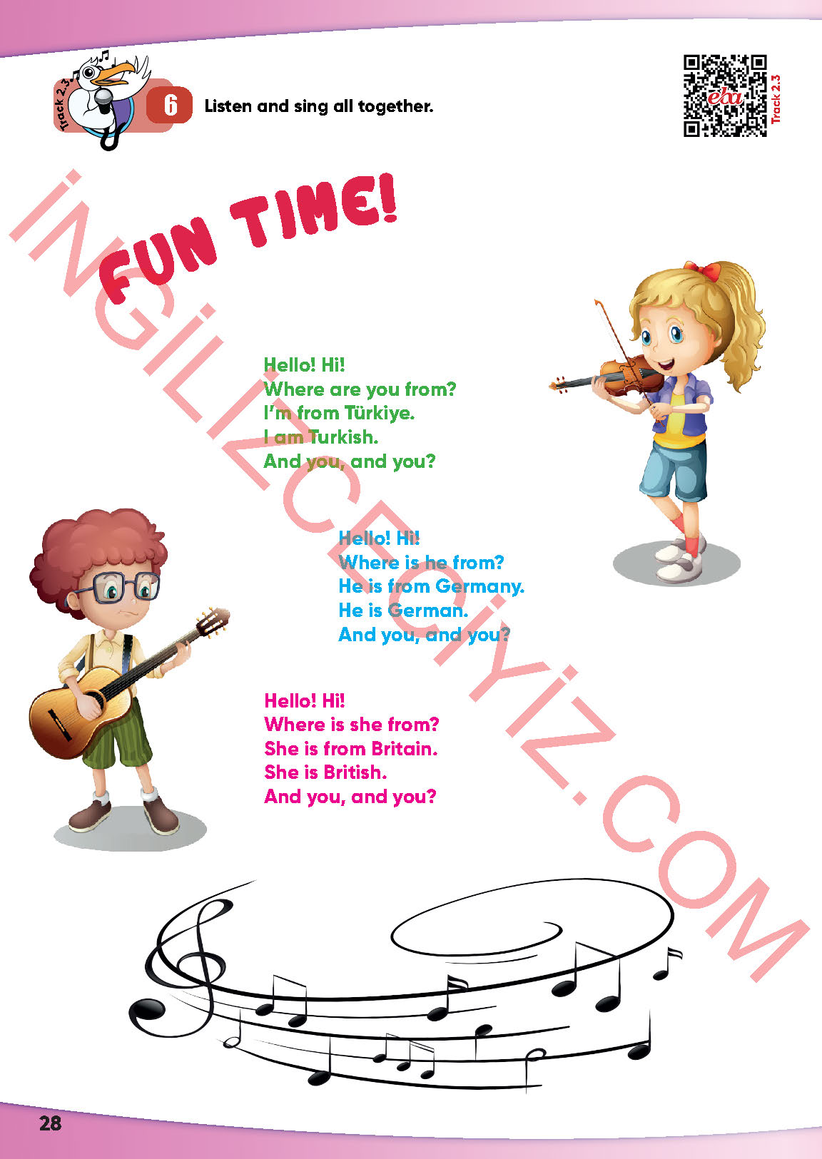 4. Sınıf İngilizce Meb Yayınları Kitabı Sayfa 28 Cevapları