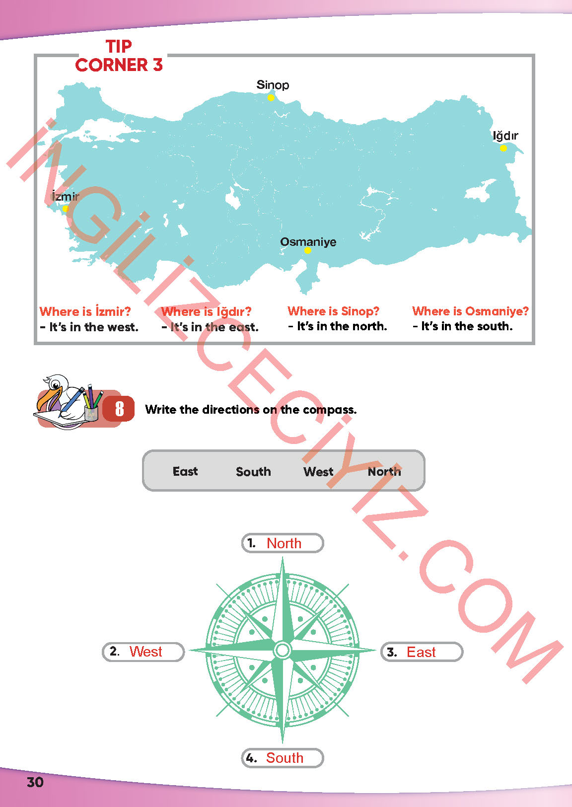 4. Sınıf İngilizce Meb Yayınları Kitabı Sayfa 30 Cevapları