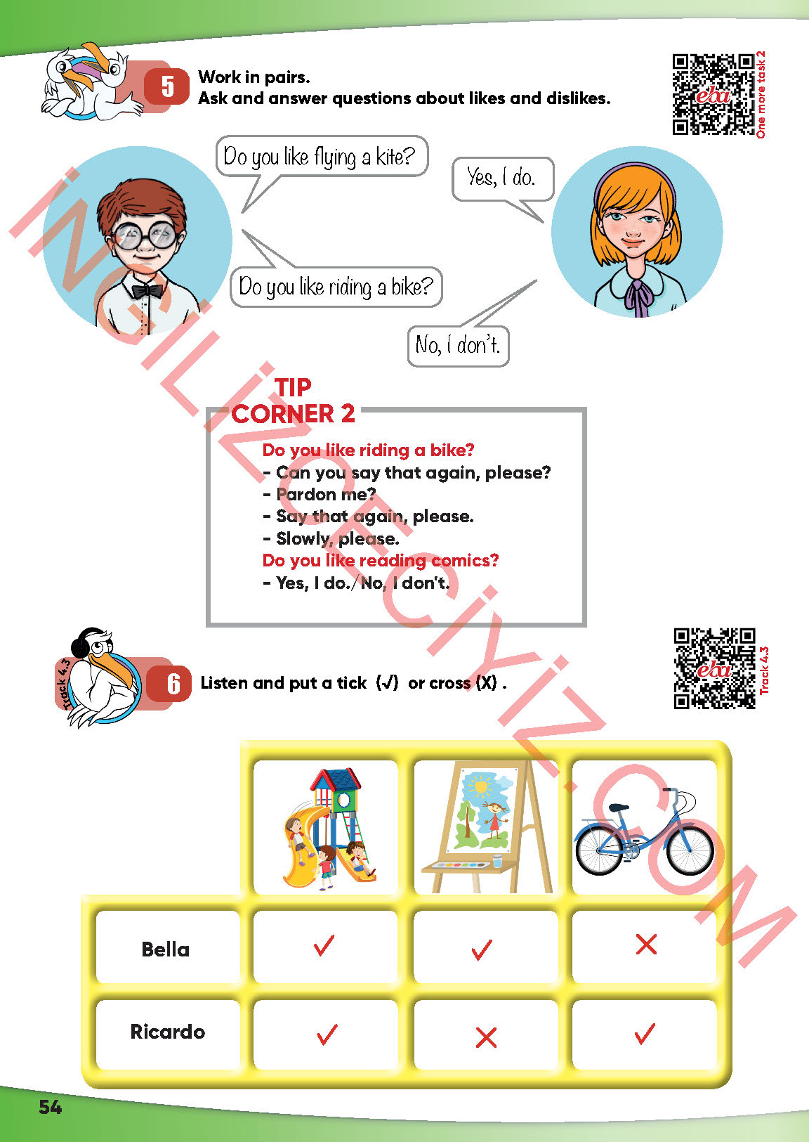4. Sınıf İngilizce Meb Yayınları Kitabı Sayfa 54 Cevapları