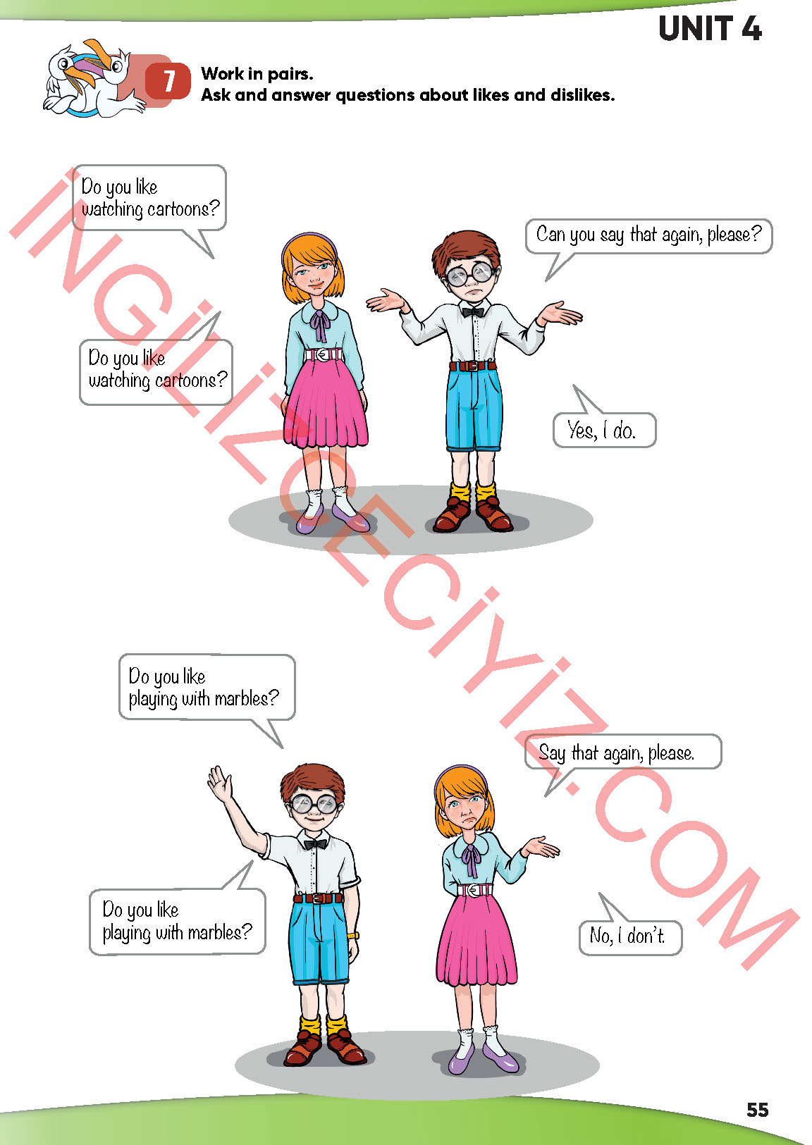 4. Sınıf İngilizce Meb Yayınları Kitabı Sayfa 55 Cevapları