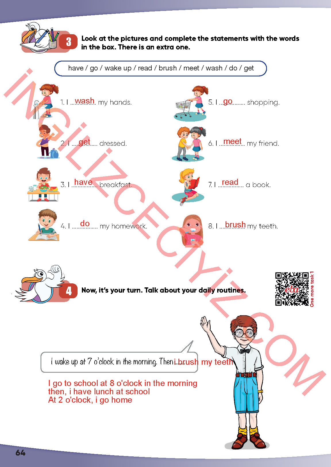 4. Sınıf İngilizce Meb Yayınları Kitabı Sayfa 64 Cevapları