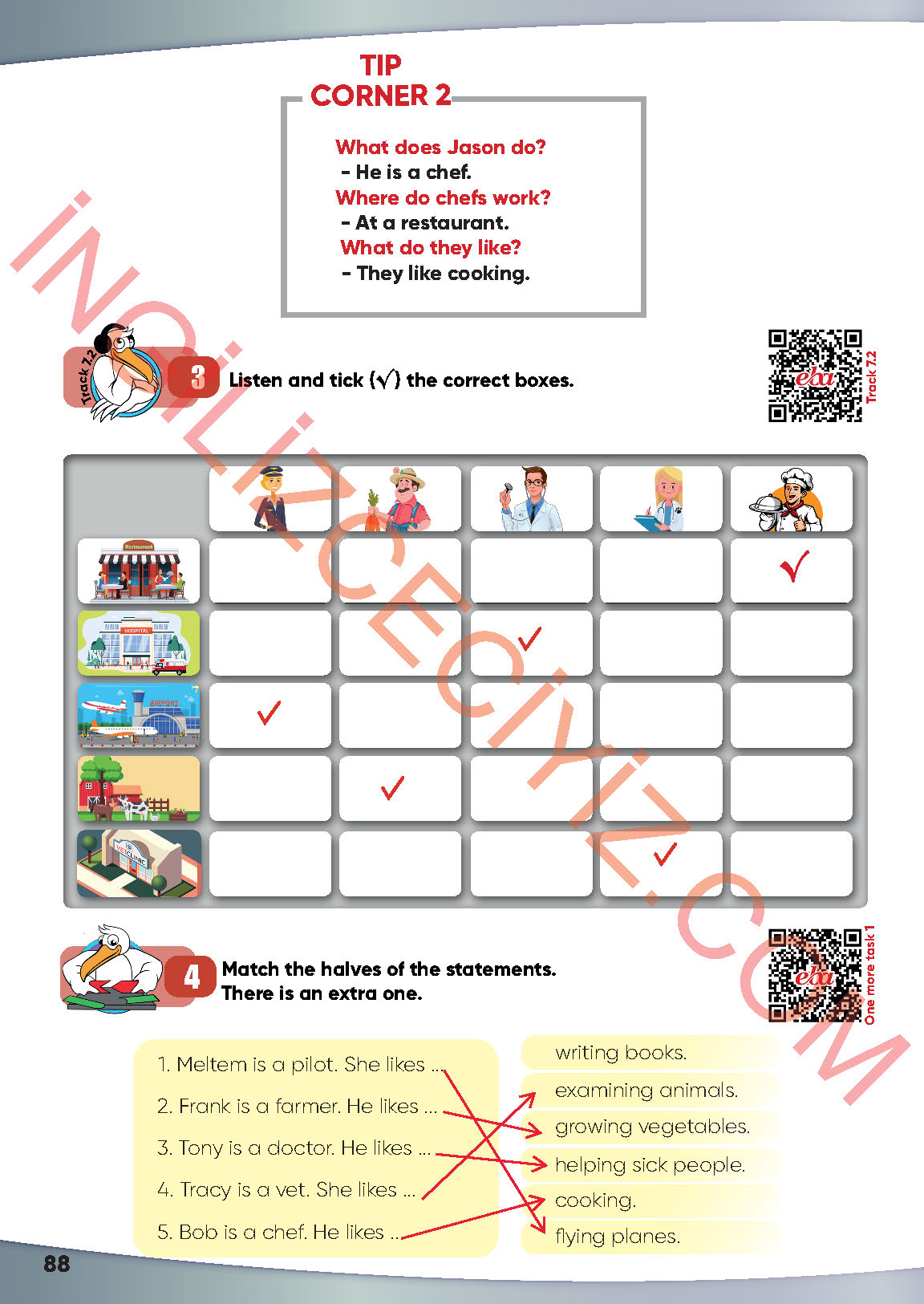 4. Sınıf İngilizce Meb Yayınları Kitabı Sayfa 88 Cevapları