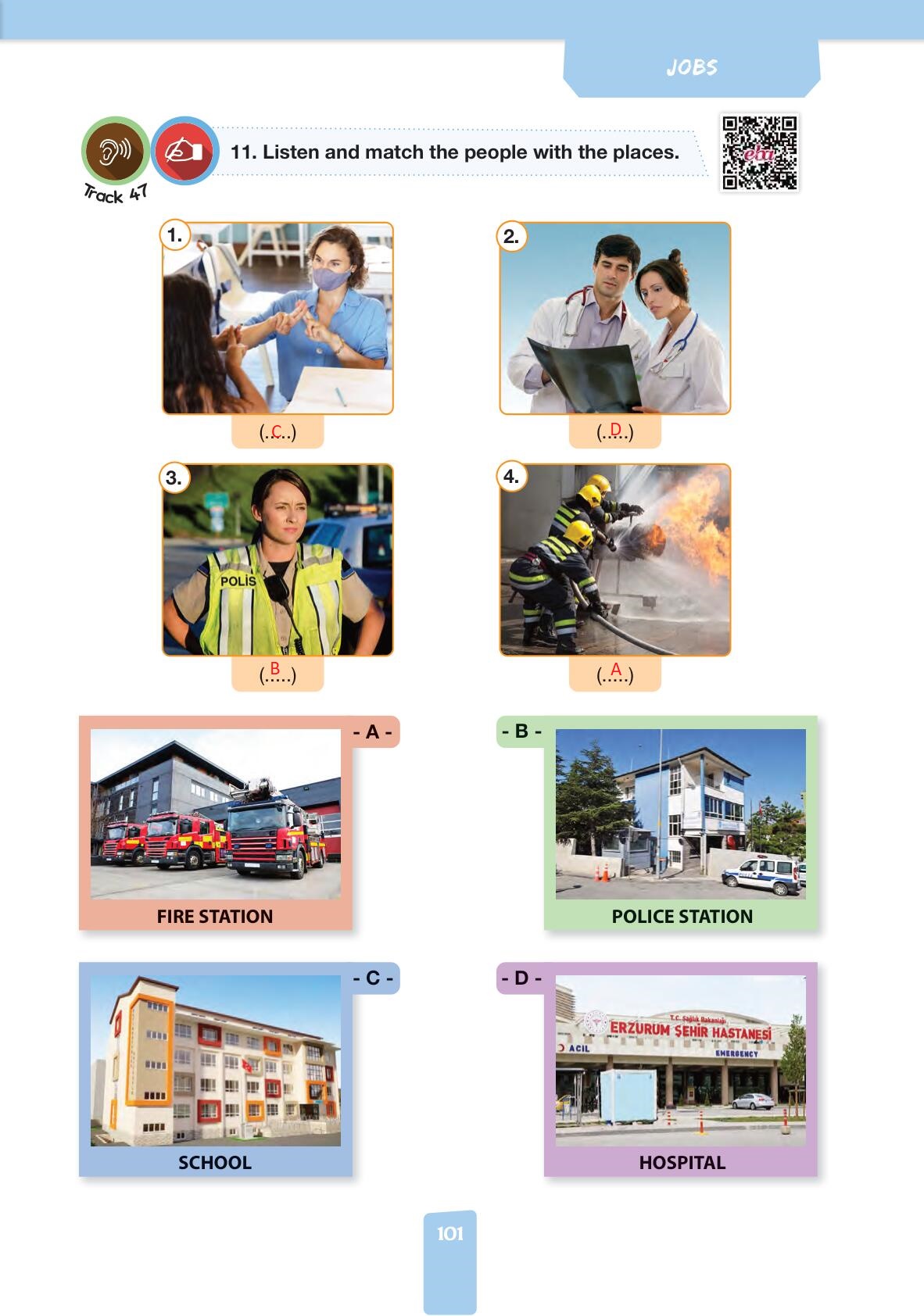 4. Sınıf İngilizce Pasifik Yayınları Kitabı Sayfa 101 Cevapları