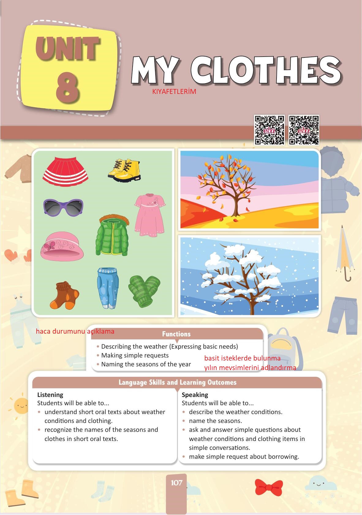 4. Sınıf İngilizce Pasifik Yayınları Kitabı Sayfa 107 Cevapları