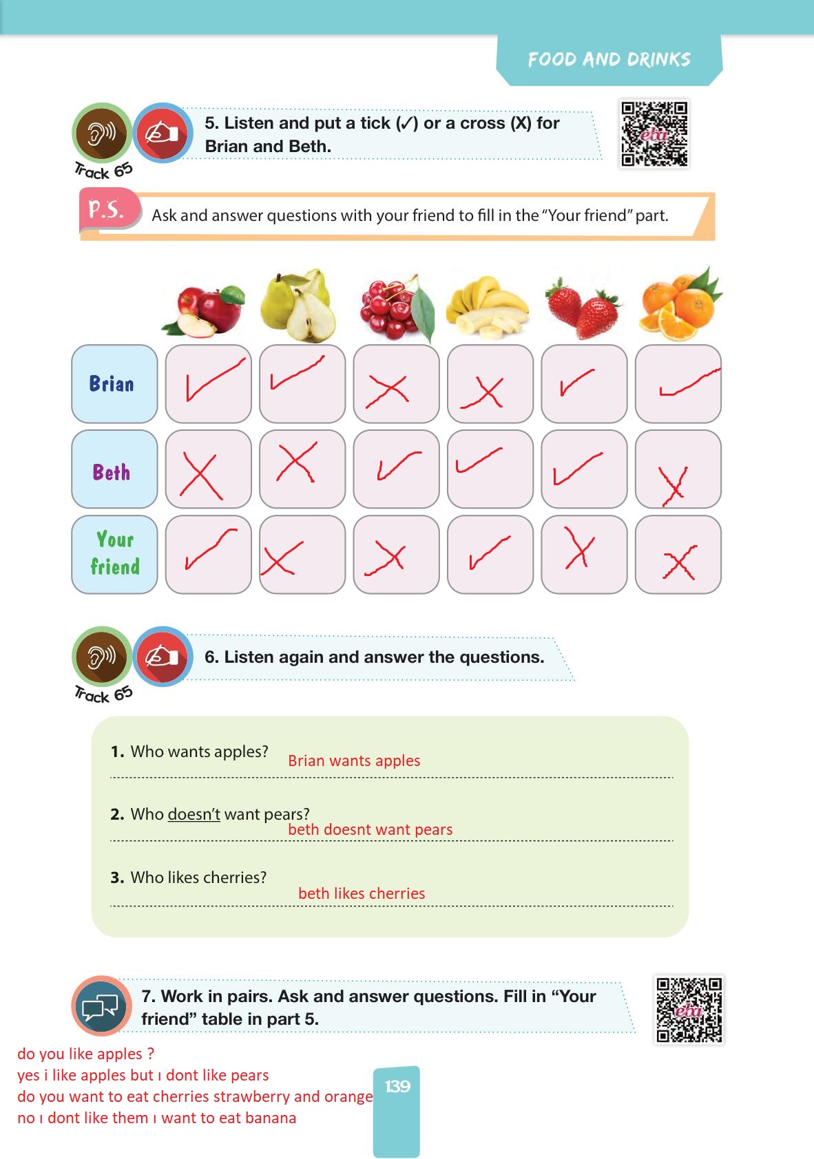 4. Sınıf İngilizce Pasifik Yayınları Kitabı Sayfa 139 Cevapları