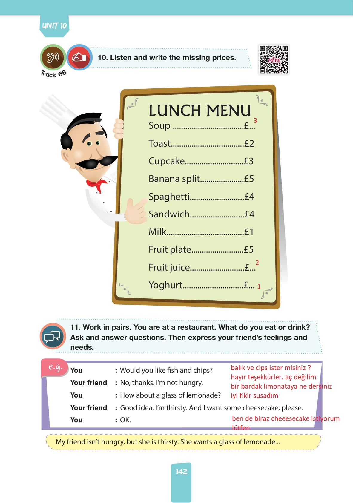 4. Sınıf İngilizce Pasifik Yayınları Kitabı Sayfa 142 Cevapları