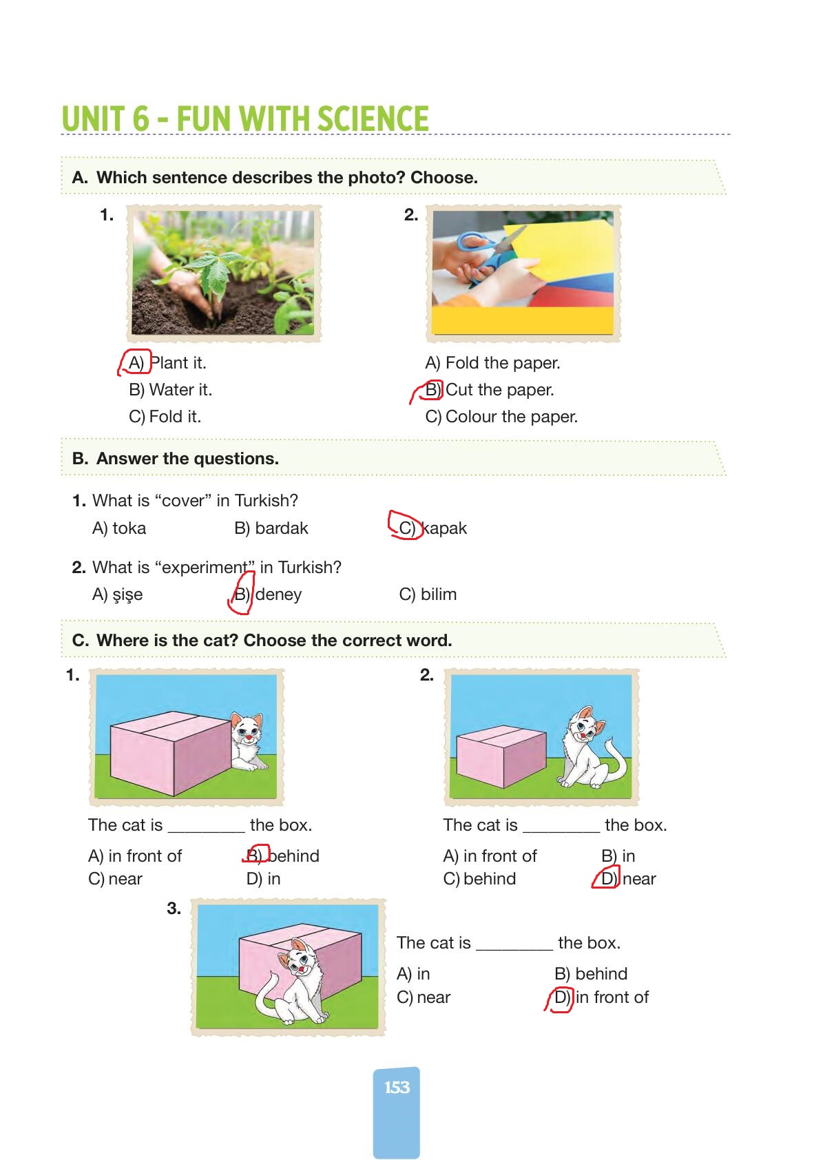 4. Sınıf İngilizce Pasifik Yayınları Kitabı Sayfa 153 Cevapları