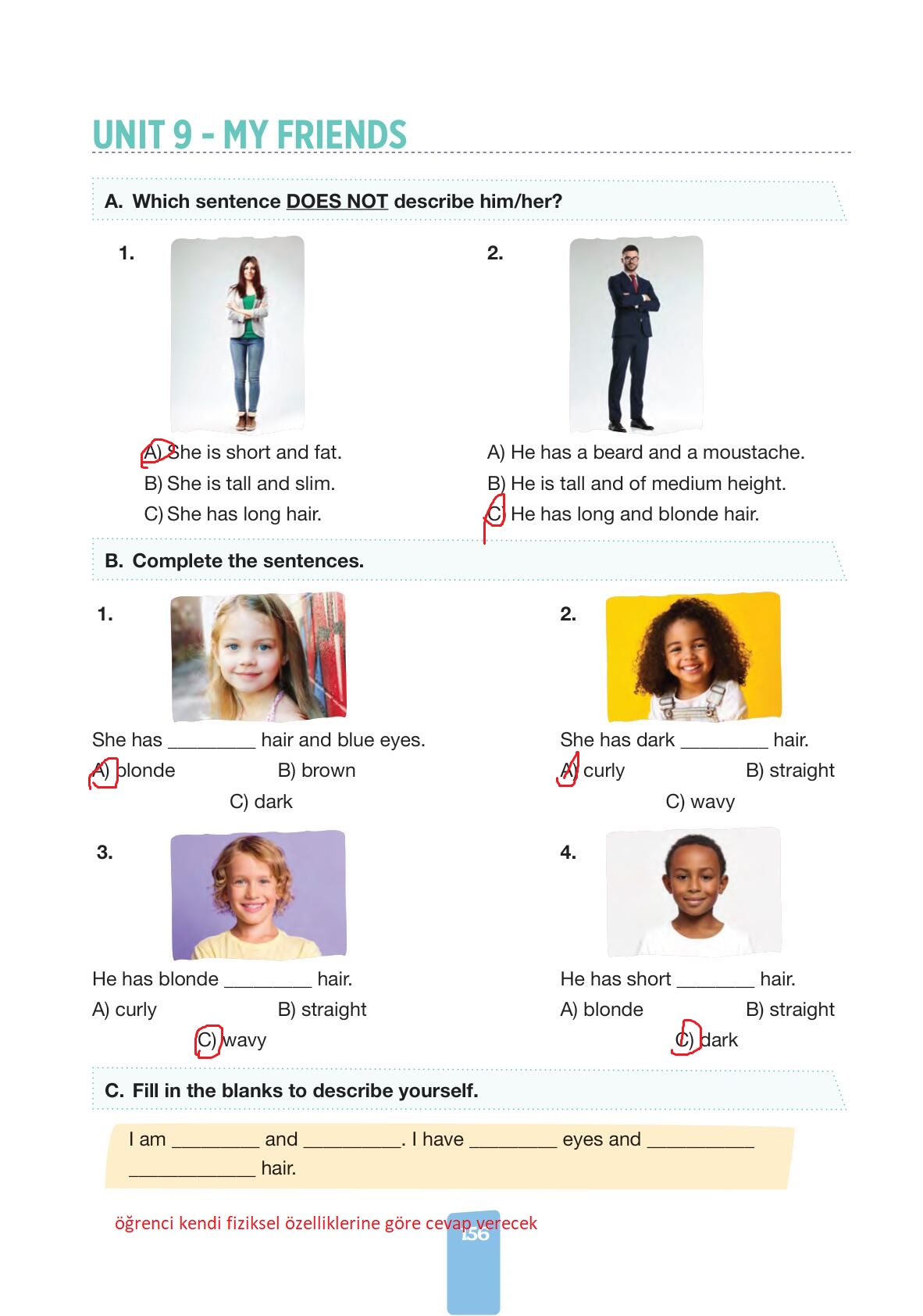 4. Sınıf İngilizce Pasifik Yayınları Kitabı Sayfa 156 Cevapları