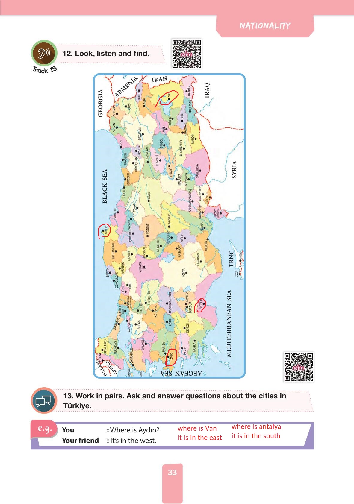 4. Sınıf İngilizce Pasifik Yayınları Kitabı Sayfa 33 Cevapları