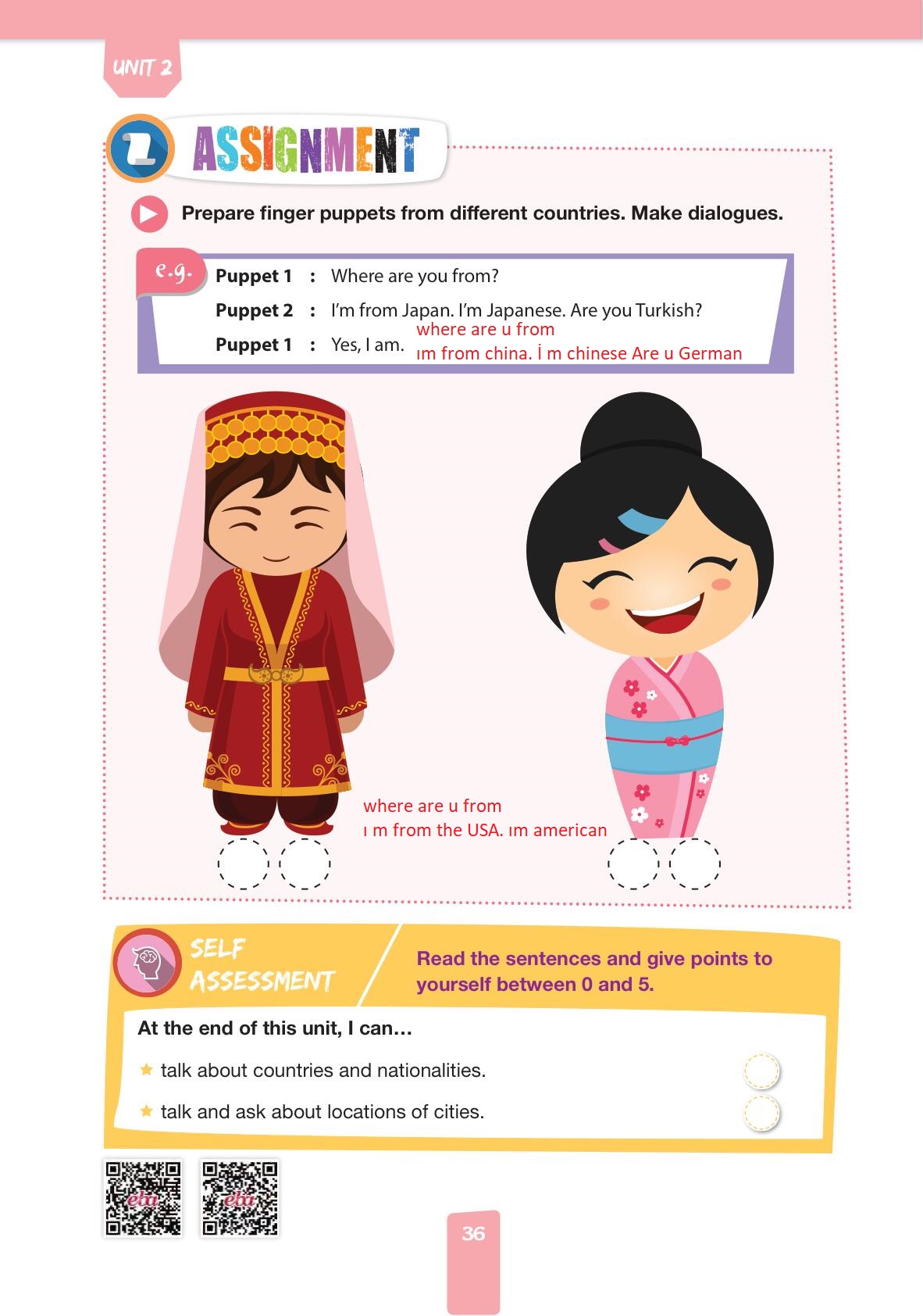 4. Sınıf İngilizce Pasifik Yayınları Kitabı Sayfa 36 Cevapları