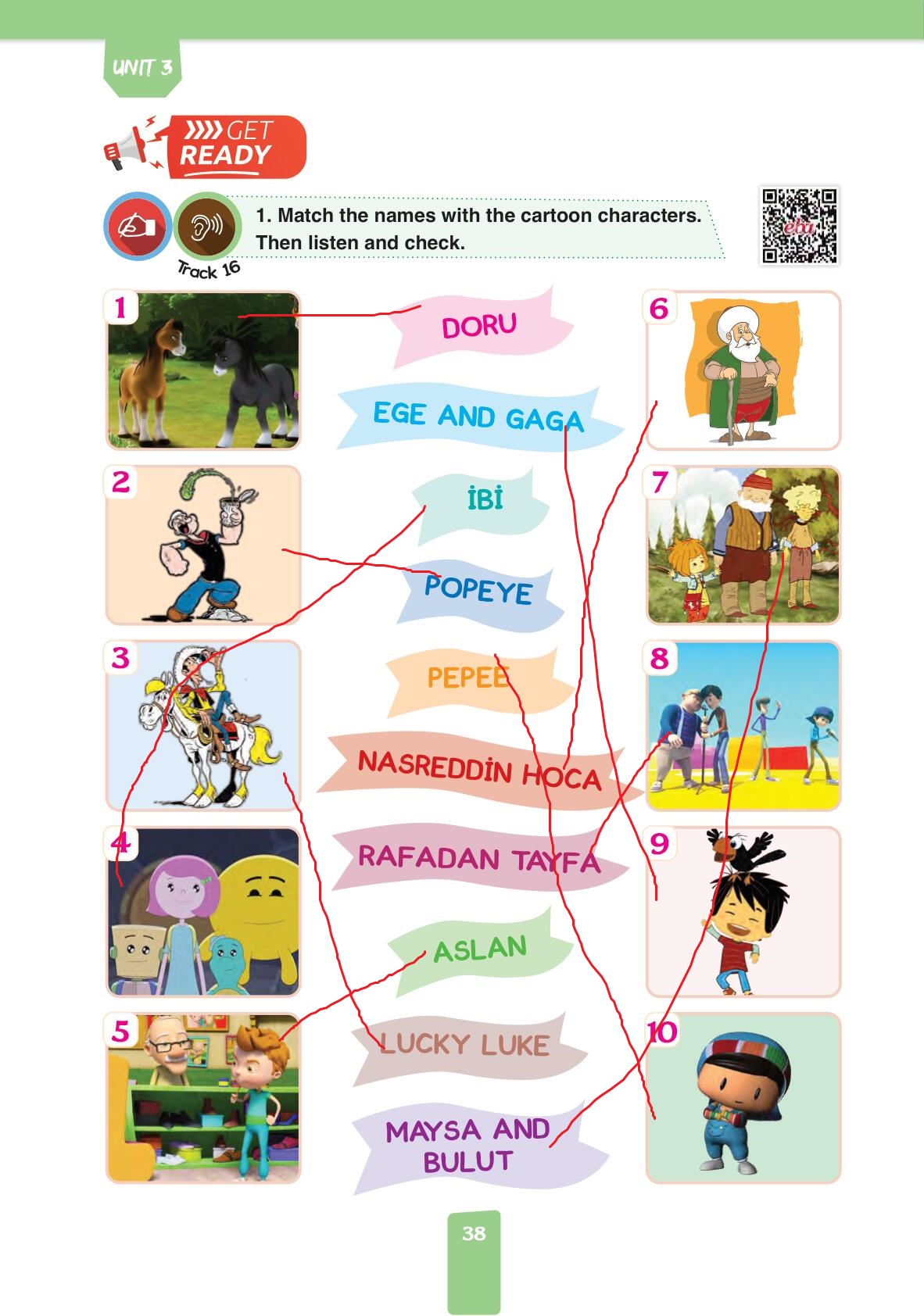 4. Sınıf İngilizce Pasifik Yayınları Kitabı Sayfa 38 Cevapları