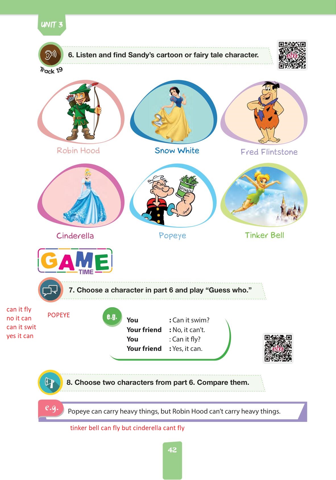 4. Sınıf İngilizce Pasifik Yayınları Kitabı Sayfa 42 Cevapları