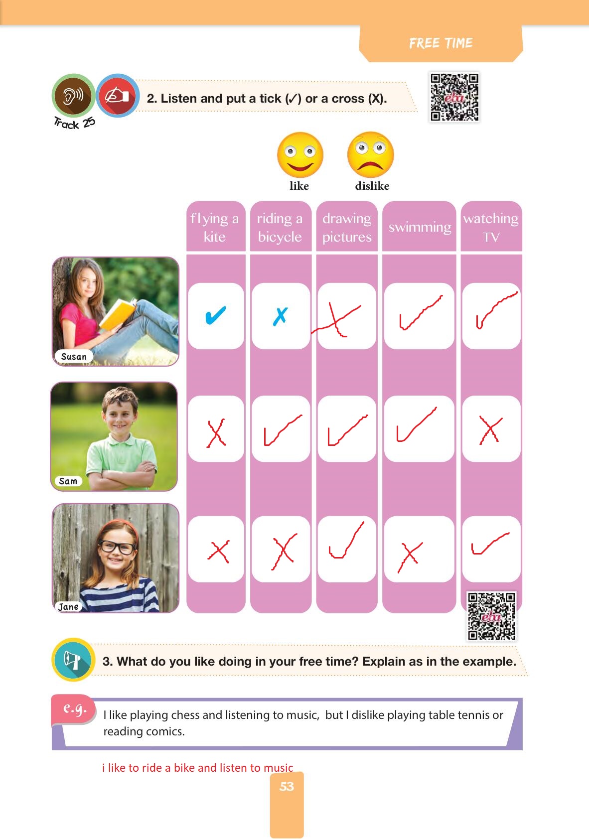 4. Sınıf İngilizce Pasifik Yayınları Kitabı Sayfa 53 Cevapları