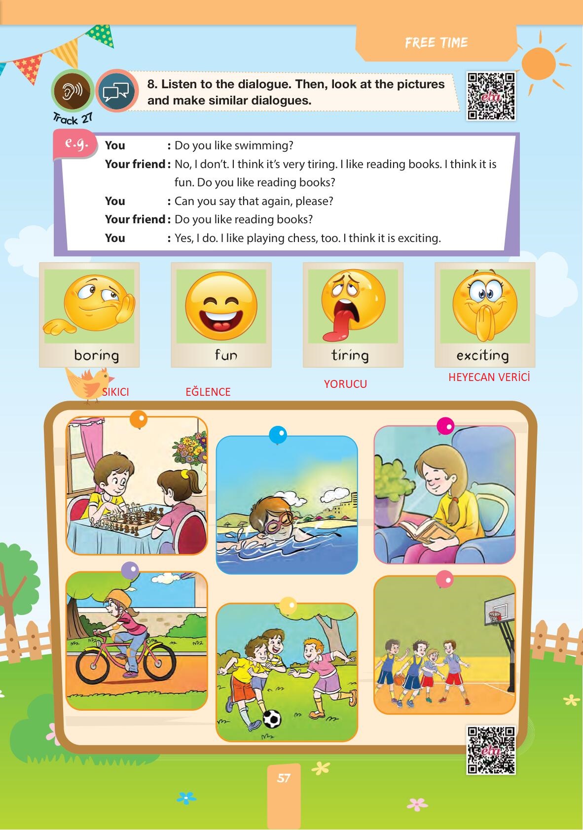 4. Sınıf İngilizce Pasifik Yayınları Kitabı Sayfa 57 Cevapları