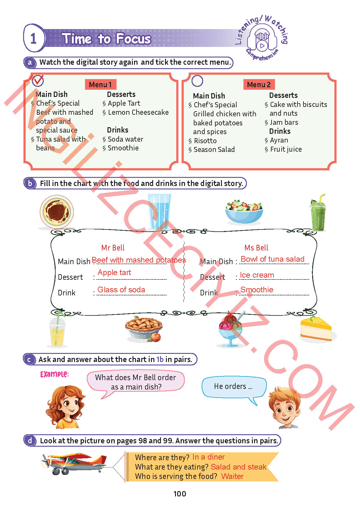 5. Sınıf İngilizce Meb Yayınları Kitabı Sayfa 100 Cevapları