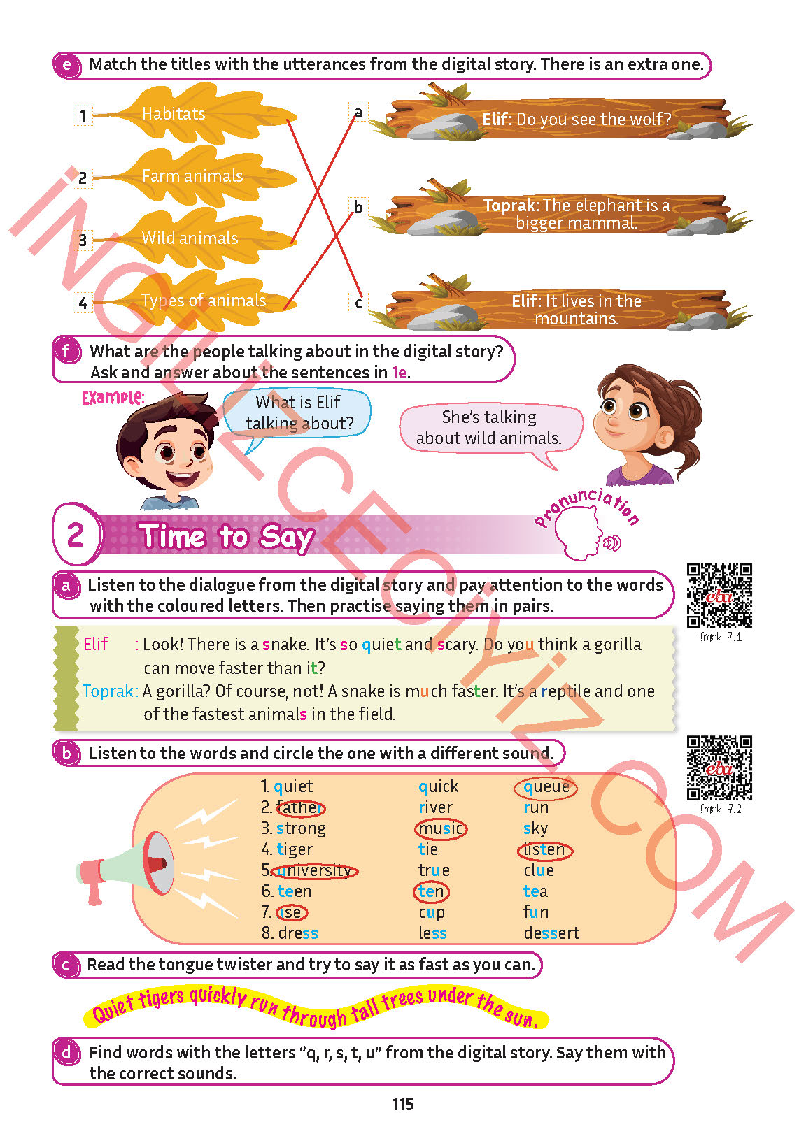 5. Sınıf İngilizce Meb Yayınları Kitabı Sayfa 115 Cevapları