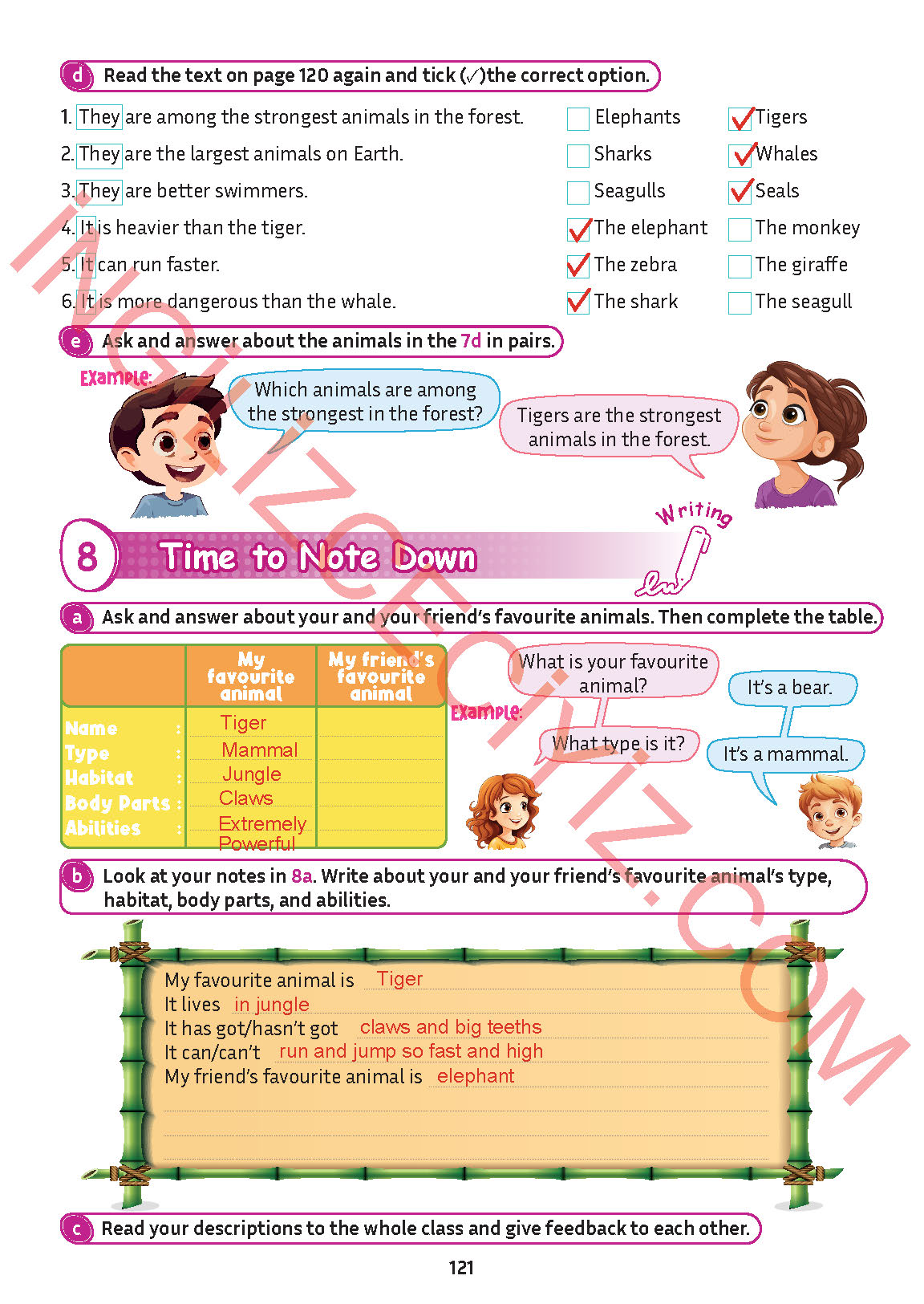 5. Sınıf İngilizce Meb Yayınları Kitabı Sayfa 121 Cevapları