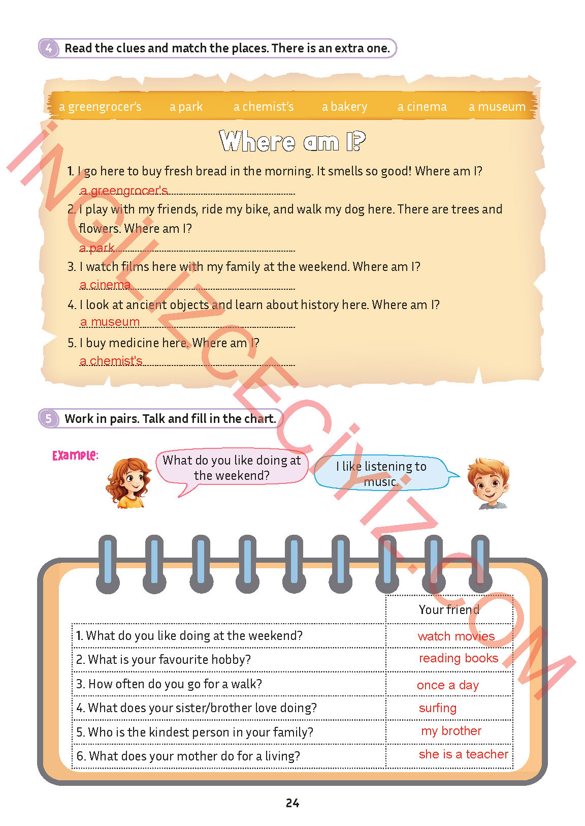 5. Sınıf İngilizce Meb Yayınları Kitabı Sayfa 24 Cevapları