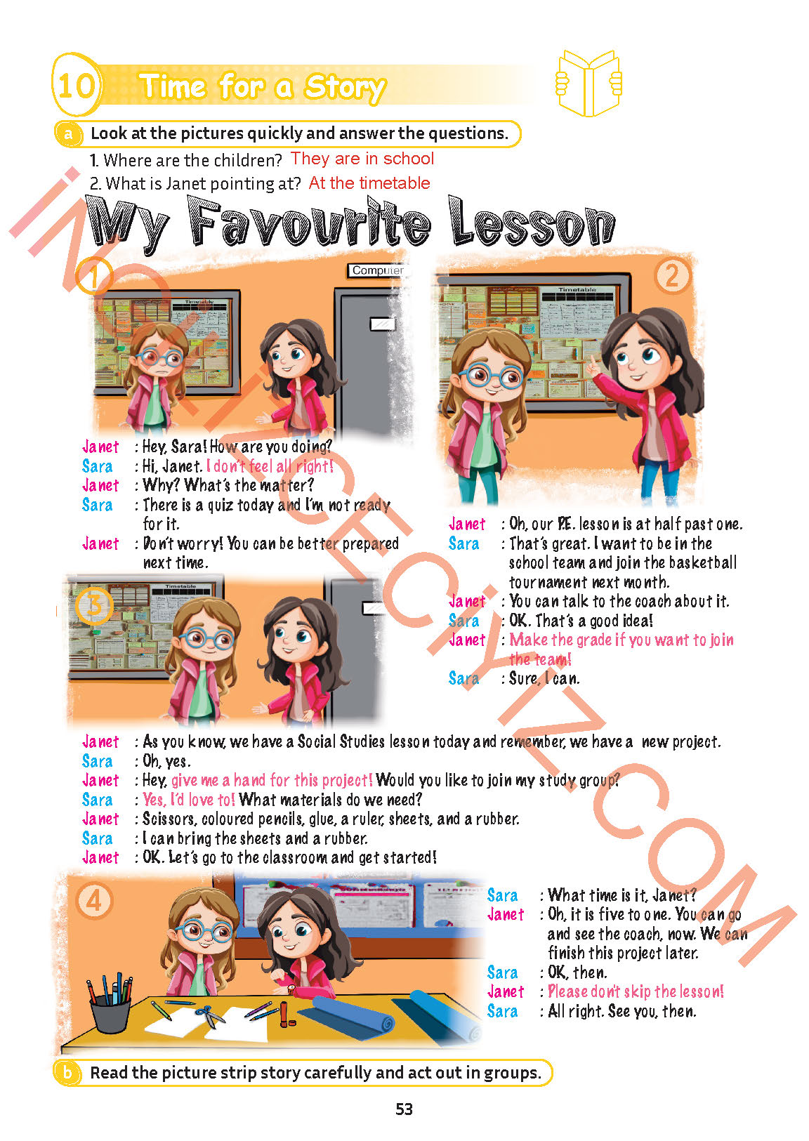 5. Sınıf İngilizce Meb Yayınları Kitabı Sayfa 53 Cevapları