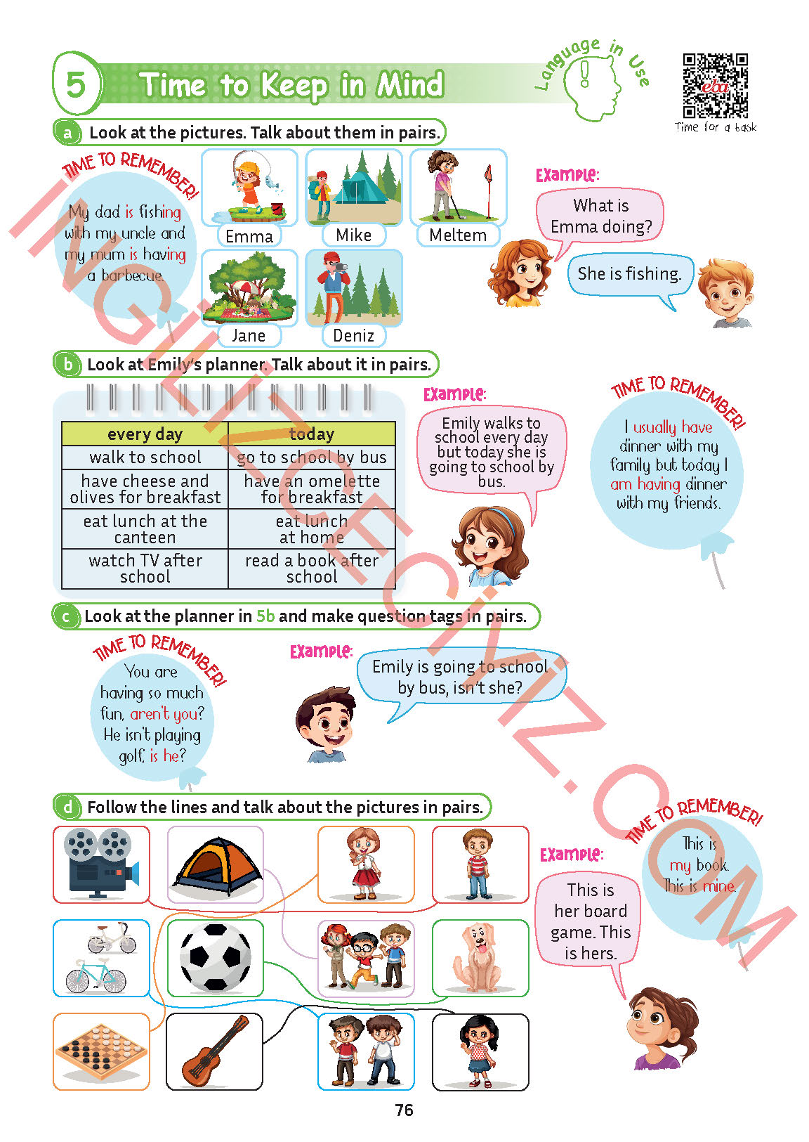 5. Sınıf İngilizce Meb Yayınları Kitabı Sayfa 76 Cevapları