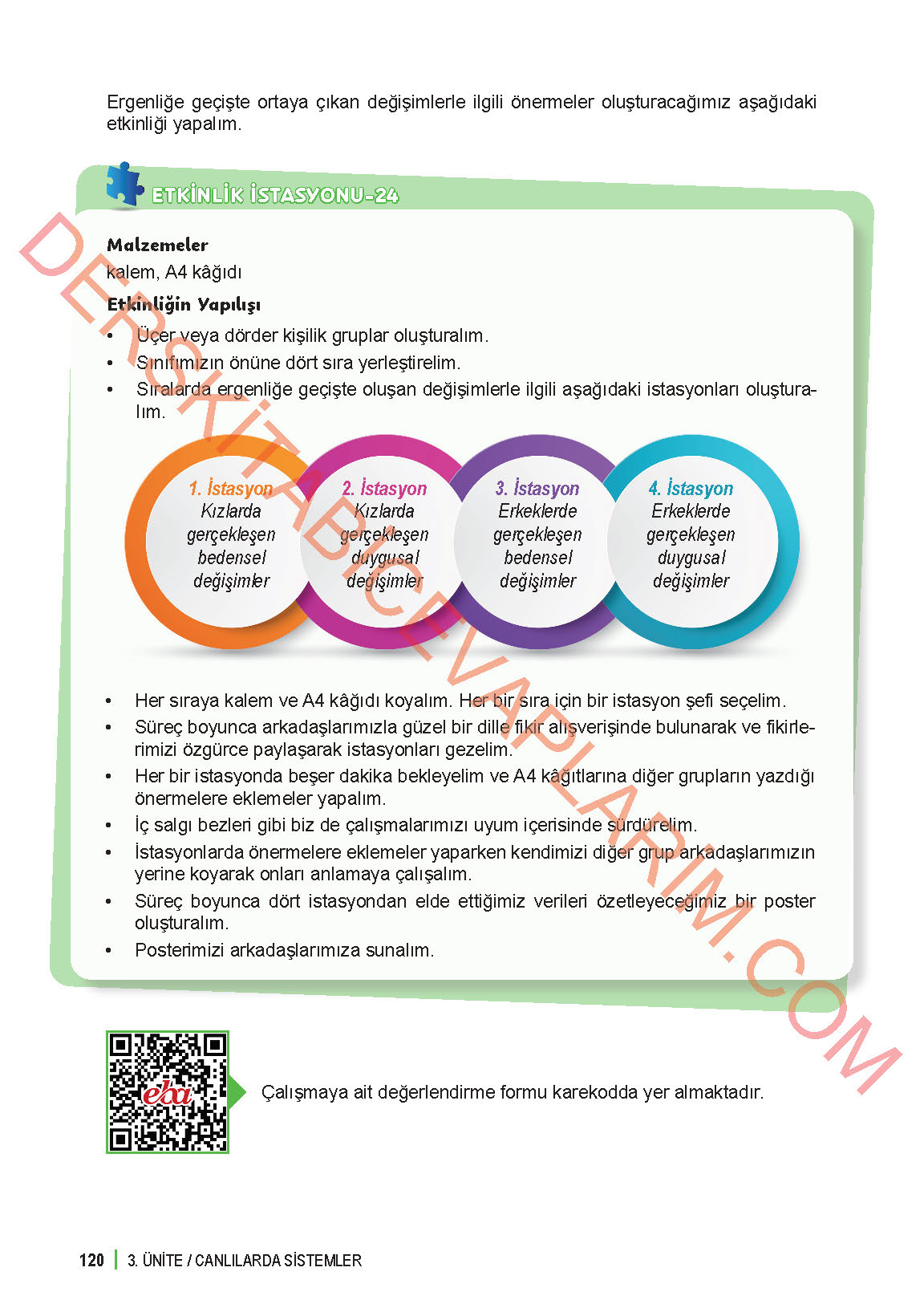 6. Sınıf Fen Bilgisi 1. Kitap Meb Yayınları Ders Kitabı Sayfa 120 Cevapları