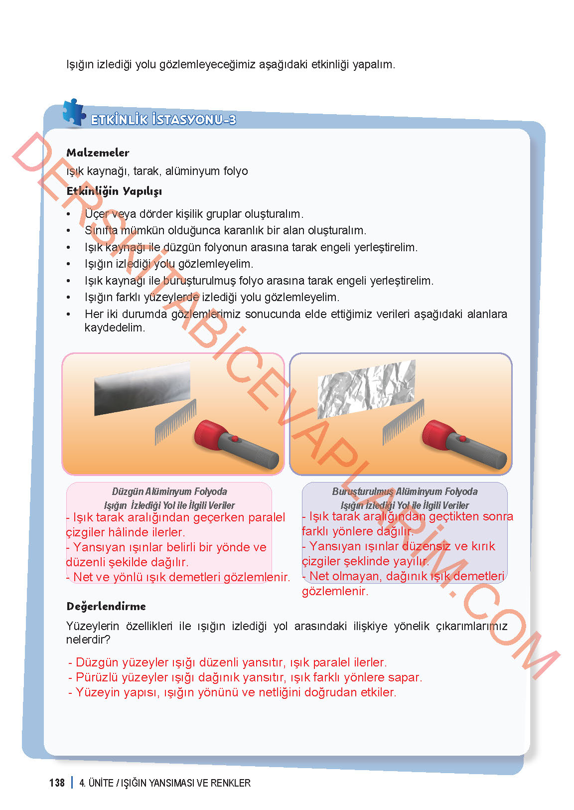 6. Sınıf Fen Bilgisi 1. Kitap Meb Yayınları Ders Kitabı Sayfa 138 Cevapları 6. Sınıf Fen Bilgisi 1. Kitap Meb Yayınları Ders Kitabı Sayfa 138 Cevapları