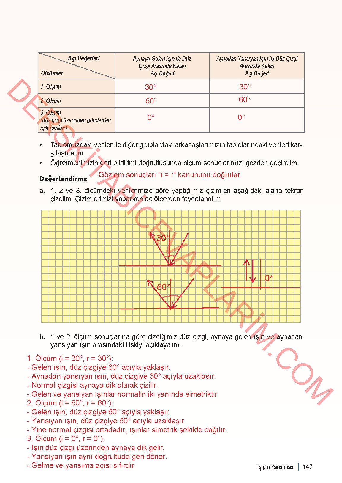 6. Sınıf Fen Bilgisi 1. Kitap Meb Yayınları Ders Kitabı Sayfa 147 Cevapları