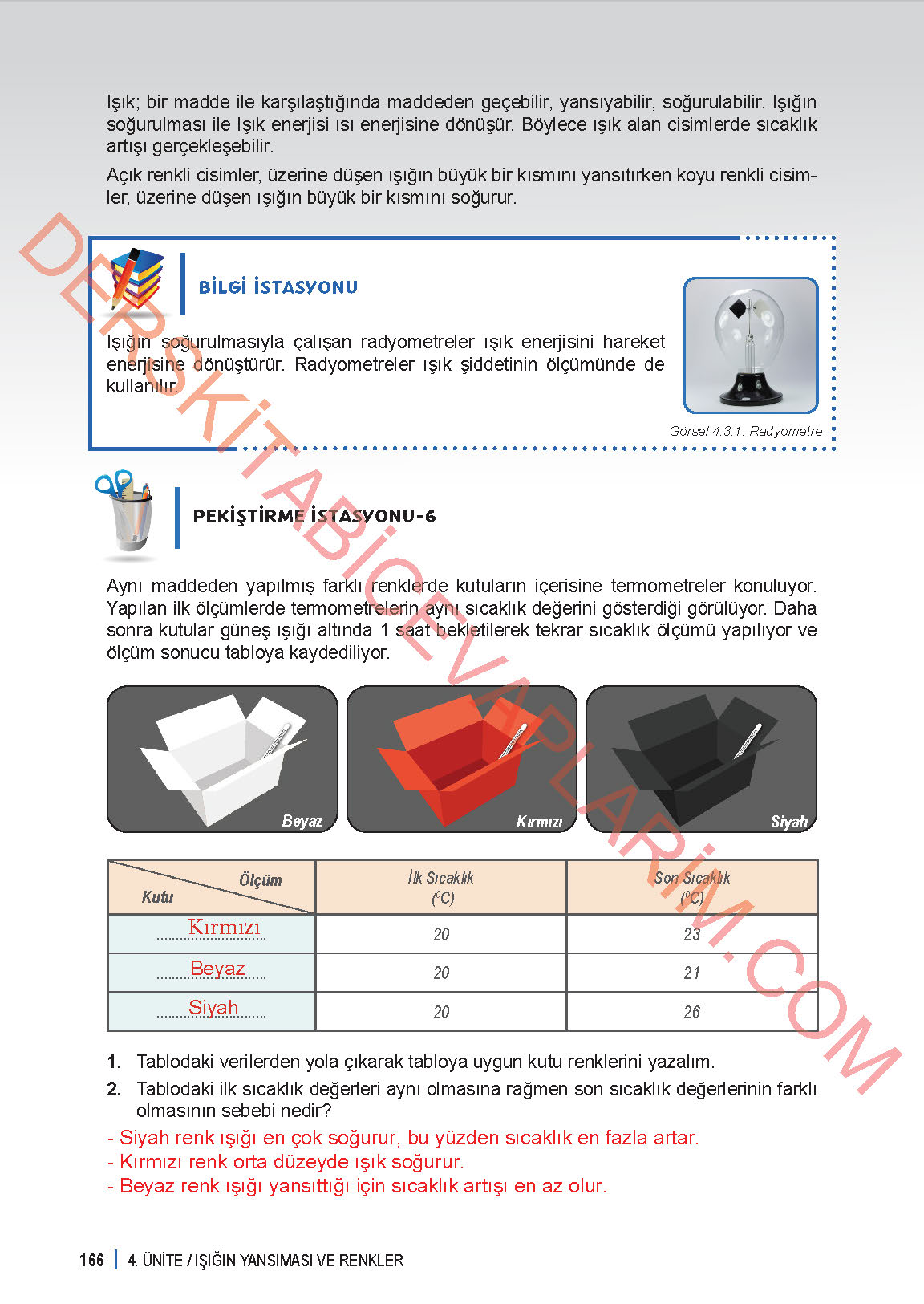 6. Sınıf Fen Bilgisi 1. Kitap Meb Yayınları Ders Kitabı Sayfa 166 Cevapları 6. Sınıf Fen Bilgisi 1. Kitap Meb Yayınları Ders Kitabı Sayfa 166 Cevapları