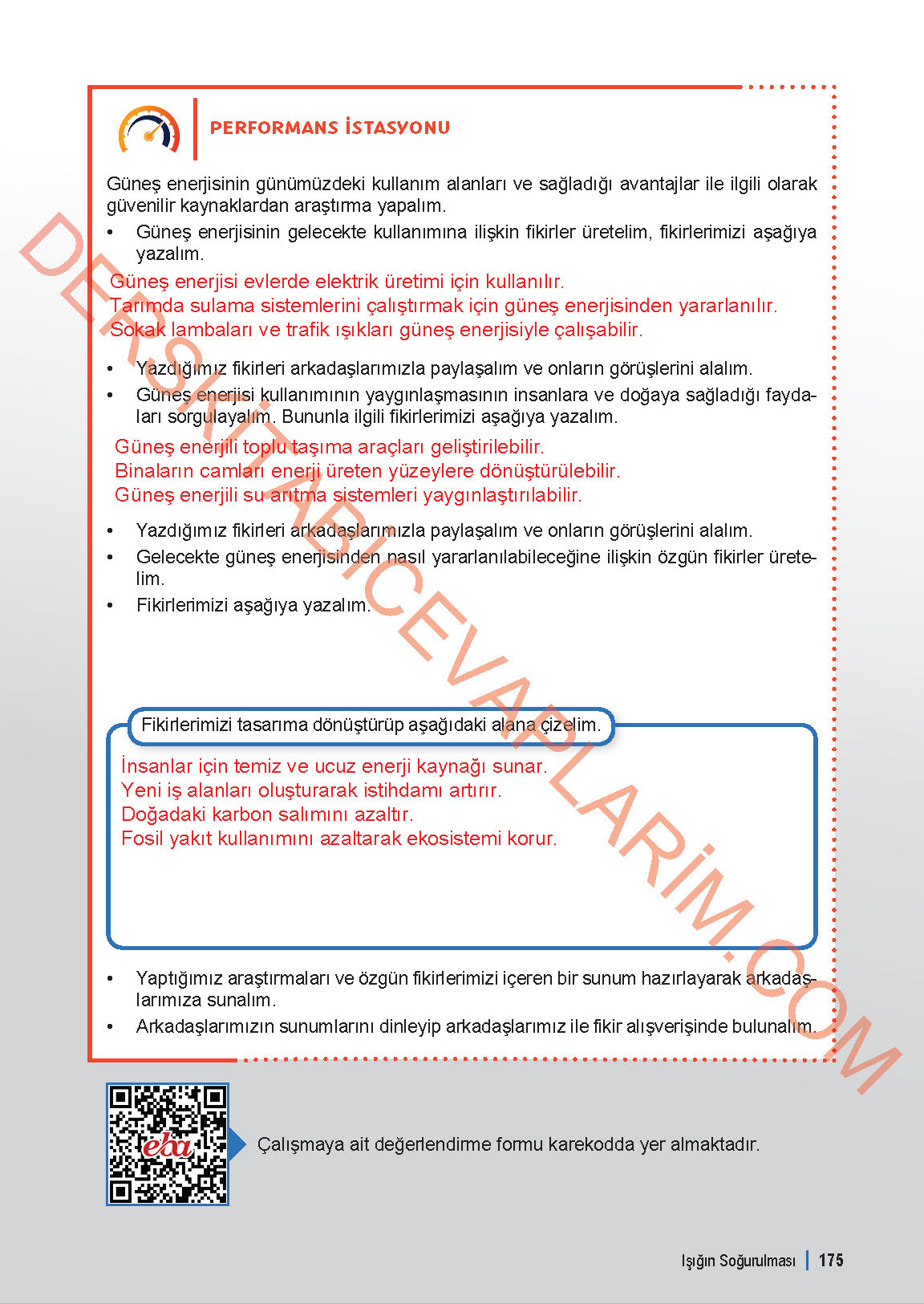 6. Sınıf Fen Bilgisi 1. Kitap Meb Yayınları Ders Kitabı Sayfa 175 Cevapları