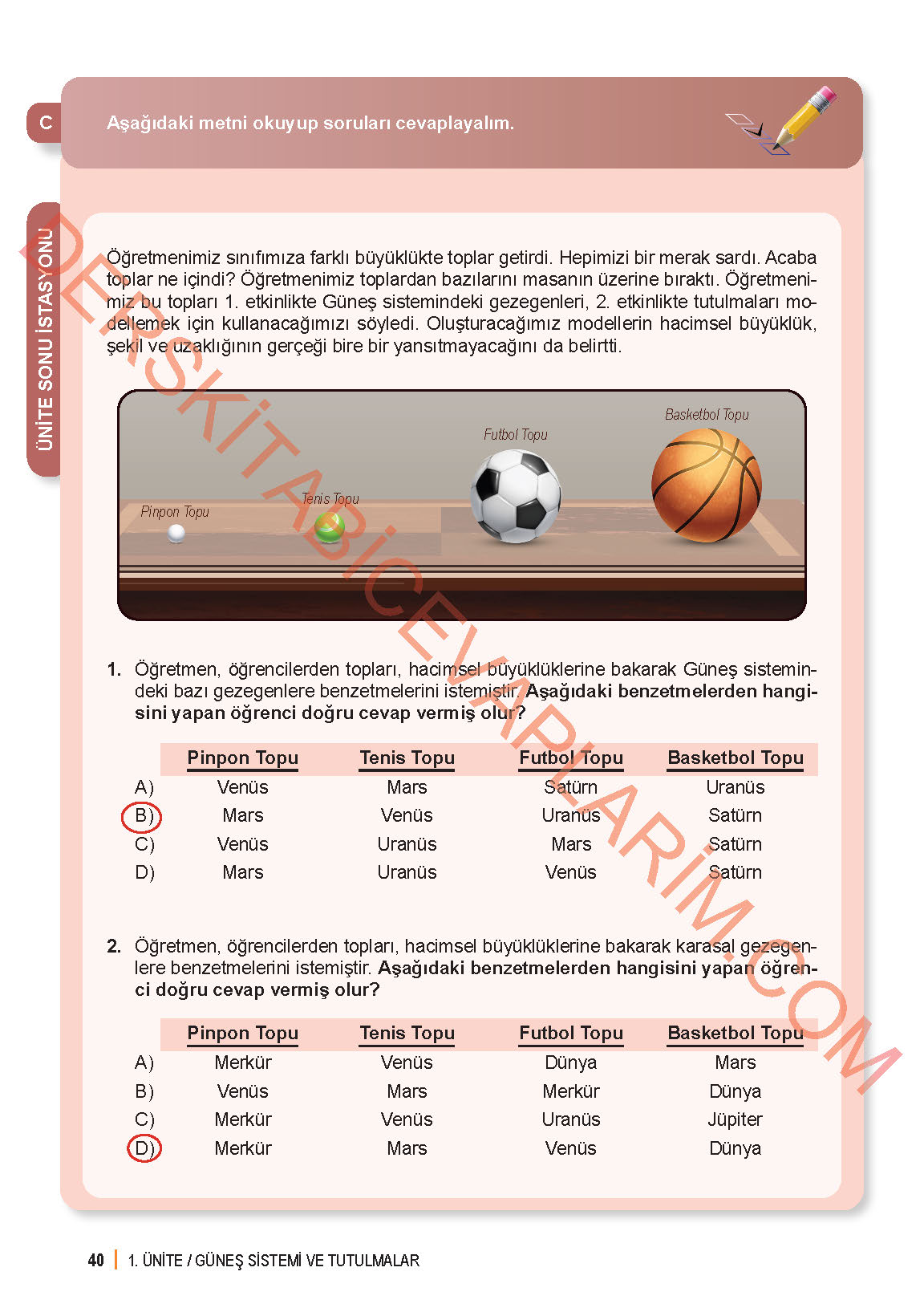 6. Sınıf Fen Bilgisi 1. Kitap Meb Yayınları Ders Kitabı Sayfa 40 Cevapları 6. Sınıf Fen Bilgisi 1. Kitap Meb Yayınları Ders Kitabı Sayfa 40 Cevapları