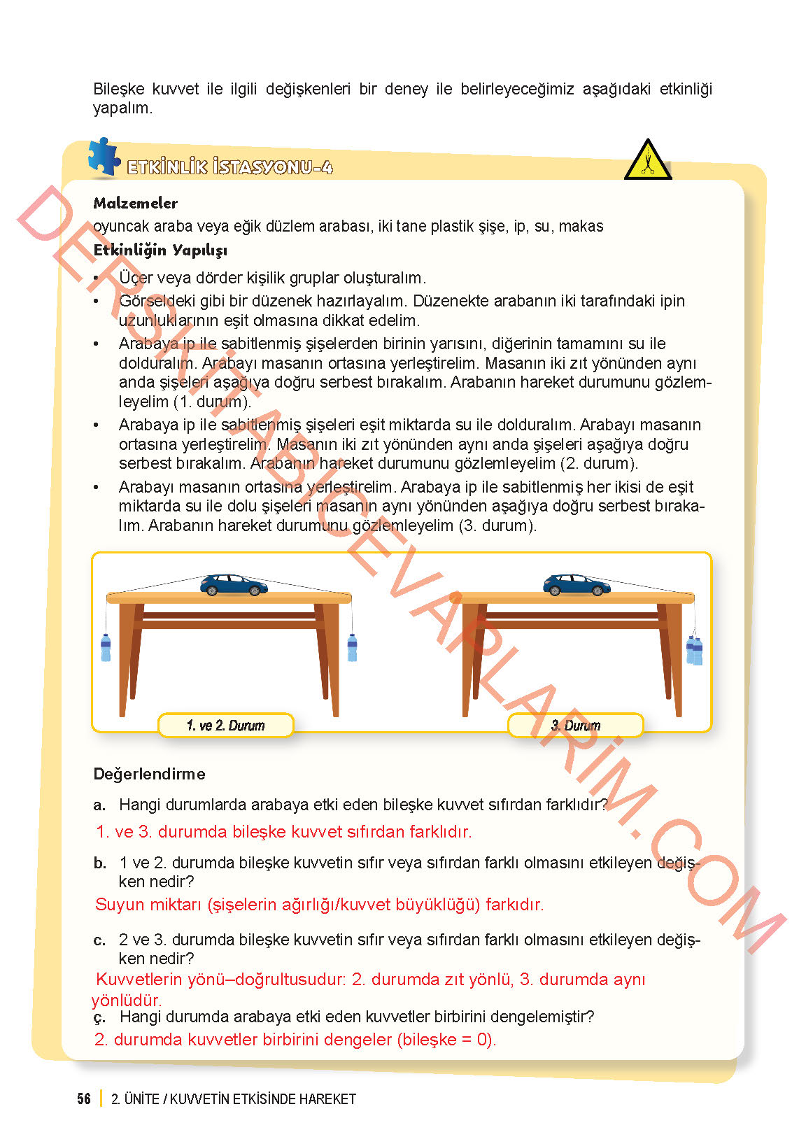6. Sınıf Fen Bilgisi 1. Kitap Meb Yayınları Ders Kitabı Sayfa 56 Cevapları