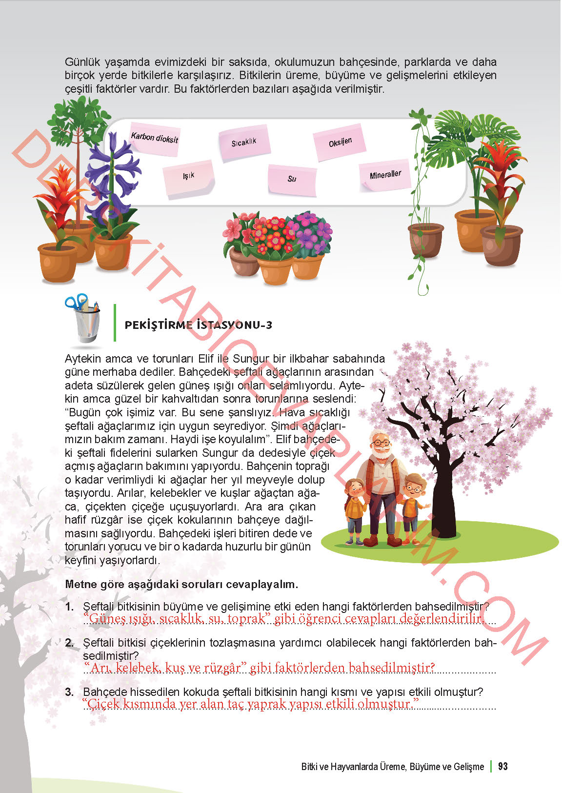 6. Sınıf Fen Bilgisi 1. Kitap Meb Yayınları Ders Kitabı Sayfa 93 Cevapları